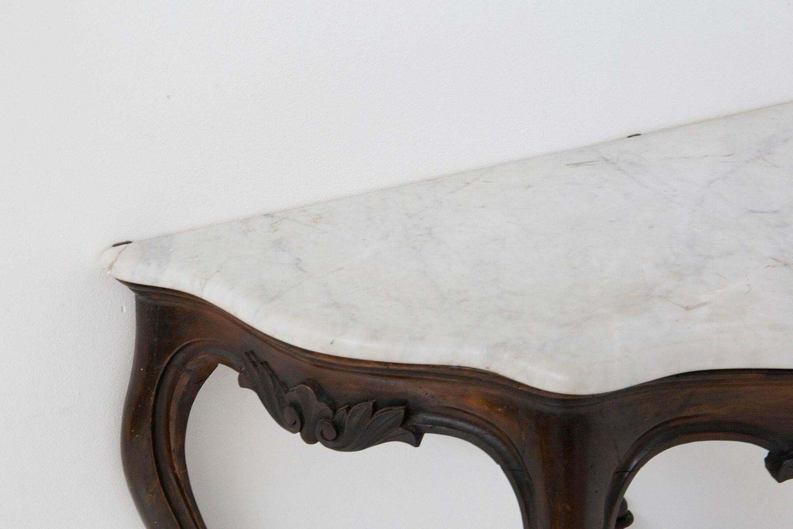 Antique Italian Console In Wood And White Marble photo buy