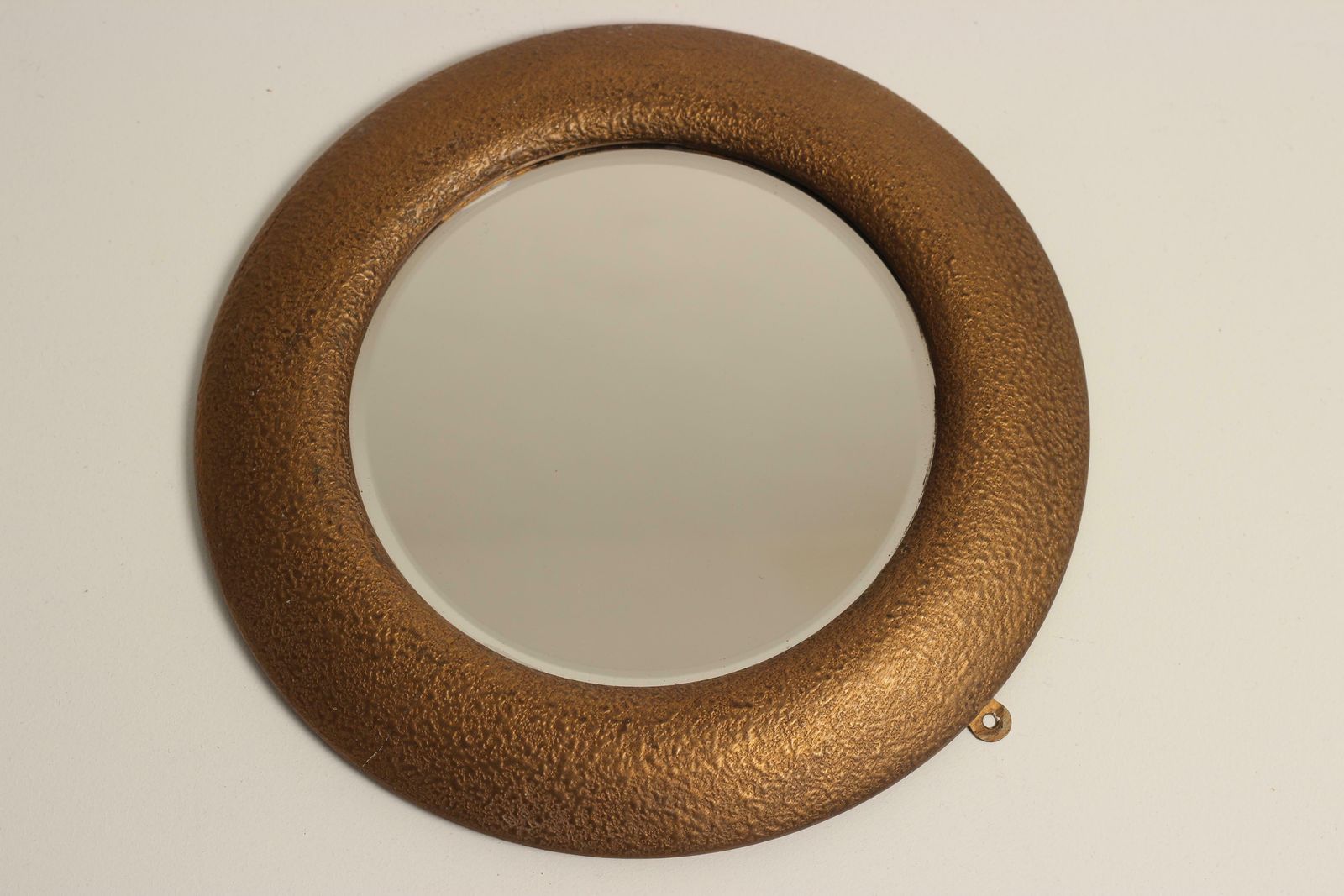 Art Deco Portal Mirror With Textured Gilt Gesso Surround And Bevelled Glass photo for sale