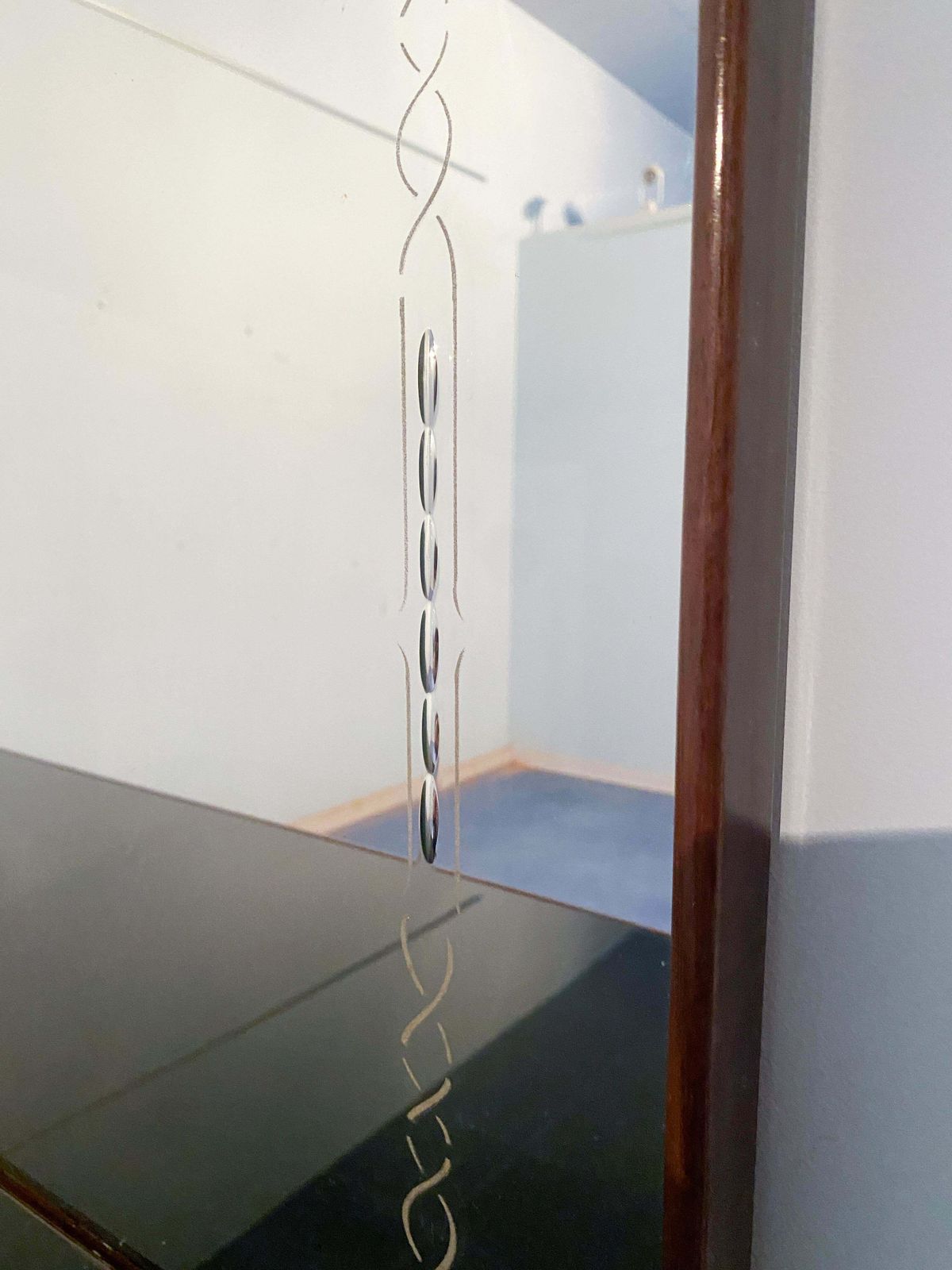 Furniture Italian Midcentury Inlaid Console With Mirror By Andrea Gusmai, 1950s photo