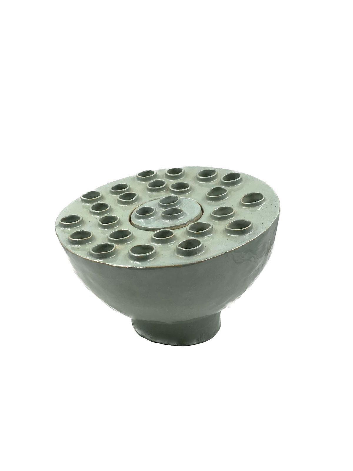 Organic Modern Aquamarine Ceramic Lamp, France, 1980s photo for sale