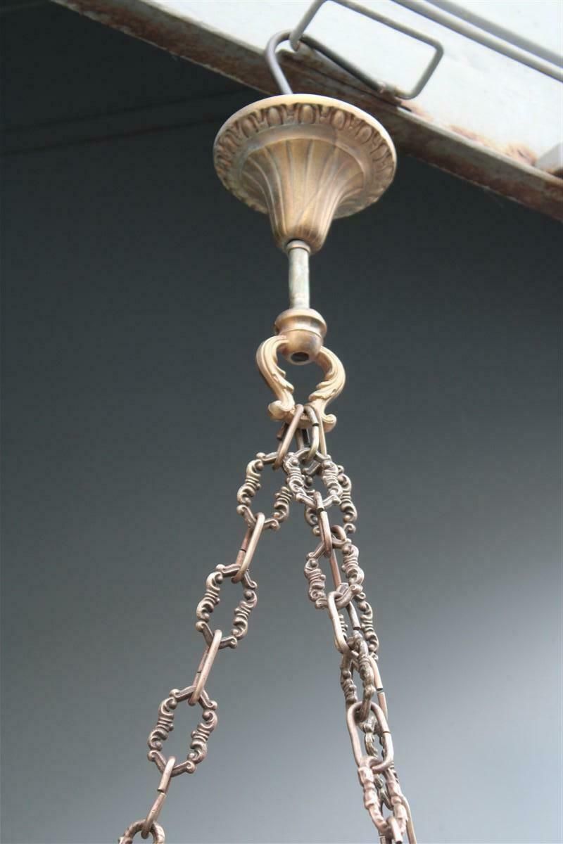 Ancient Baroque Style Lantern In Bronze Fusion With Little Angels Curved Glass photo buy