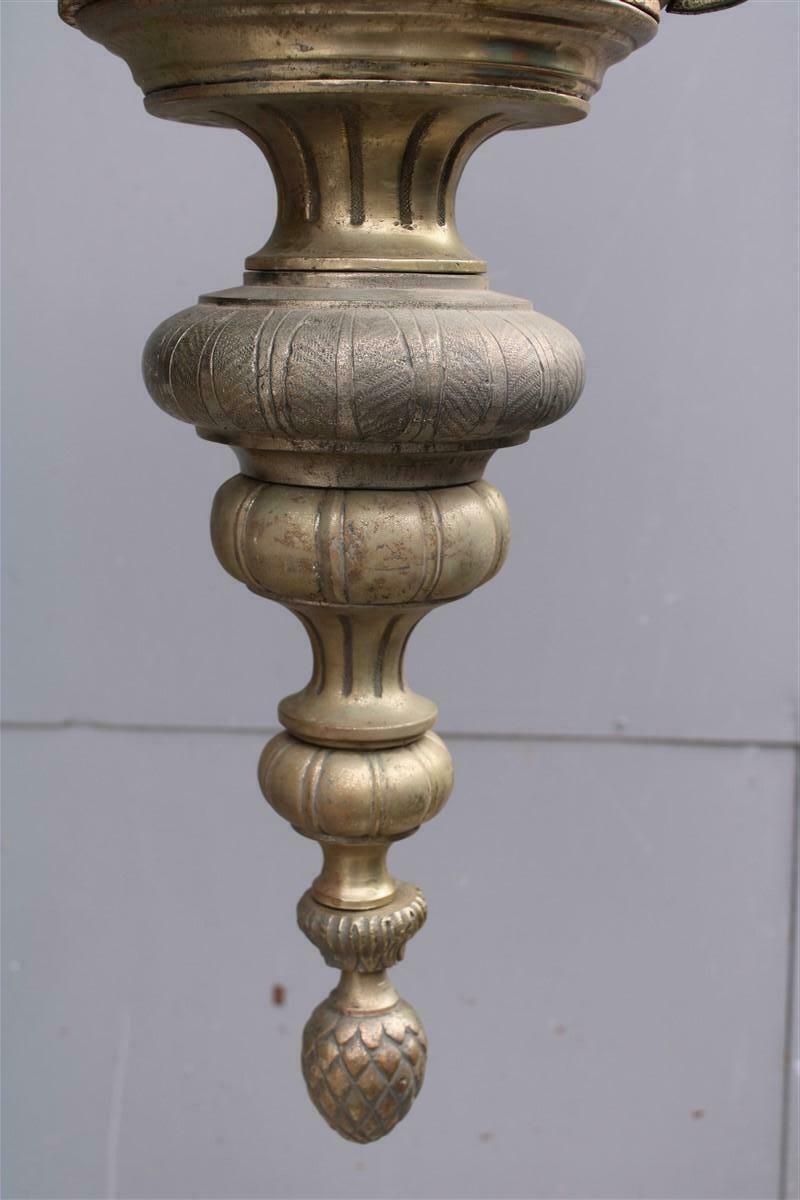 photo vinterior Ancient Baroque Style Lantern In Bronze Fusion With Little Angels Curved Glass