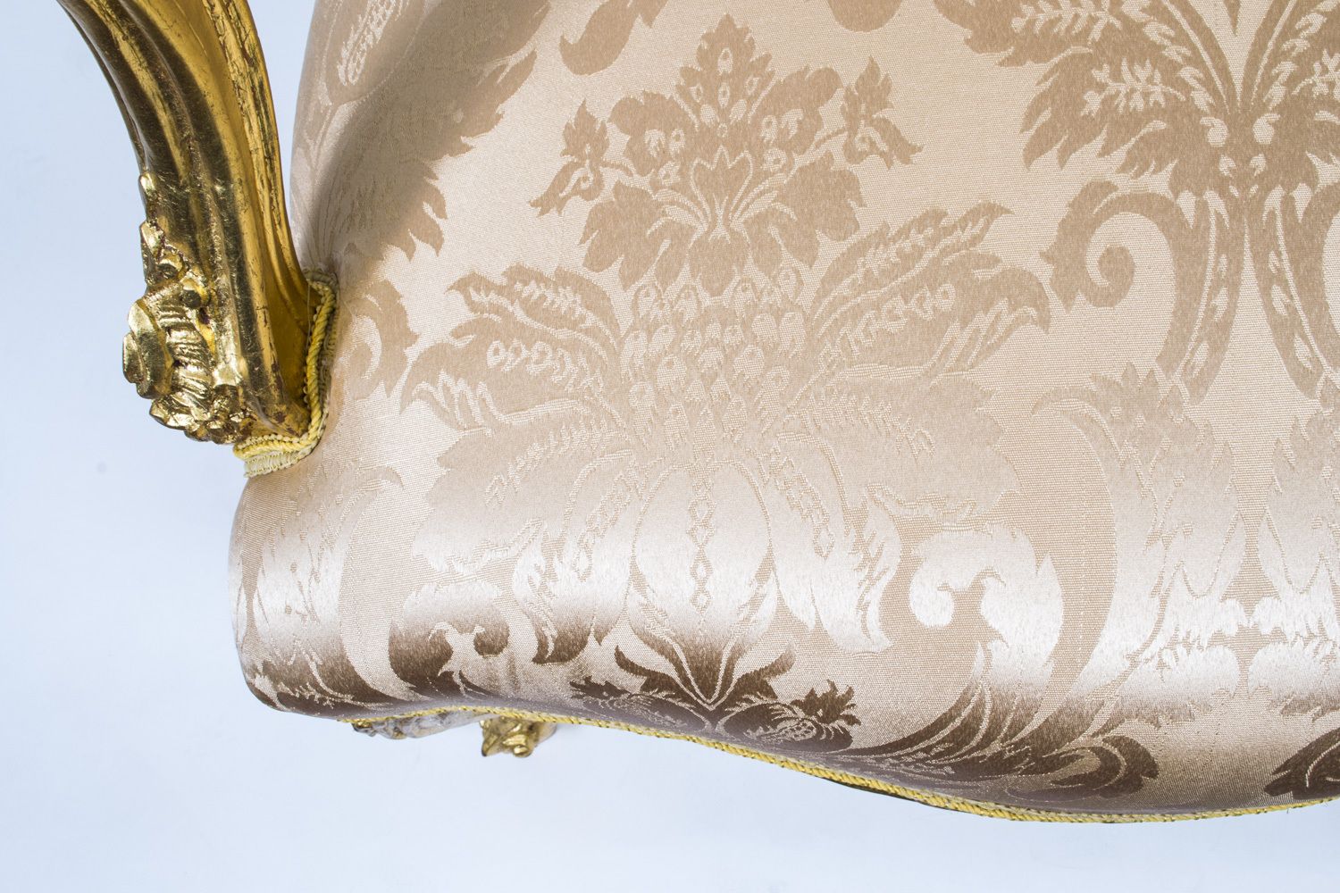 Vintage  Pair Louis XV Revival French Gilded Armchairs 20th C photo vintage