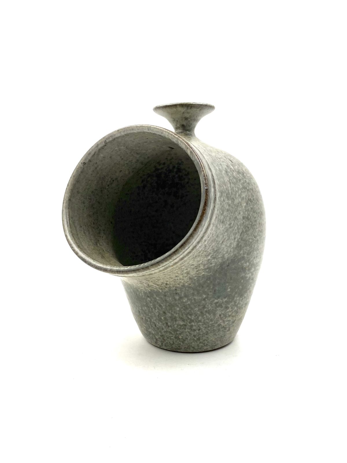 Organic Green Ceramic Vase, France 1960s photo for sale