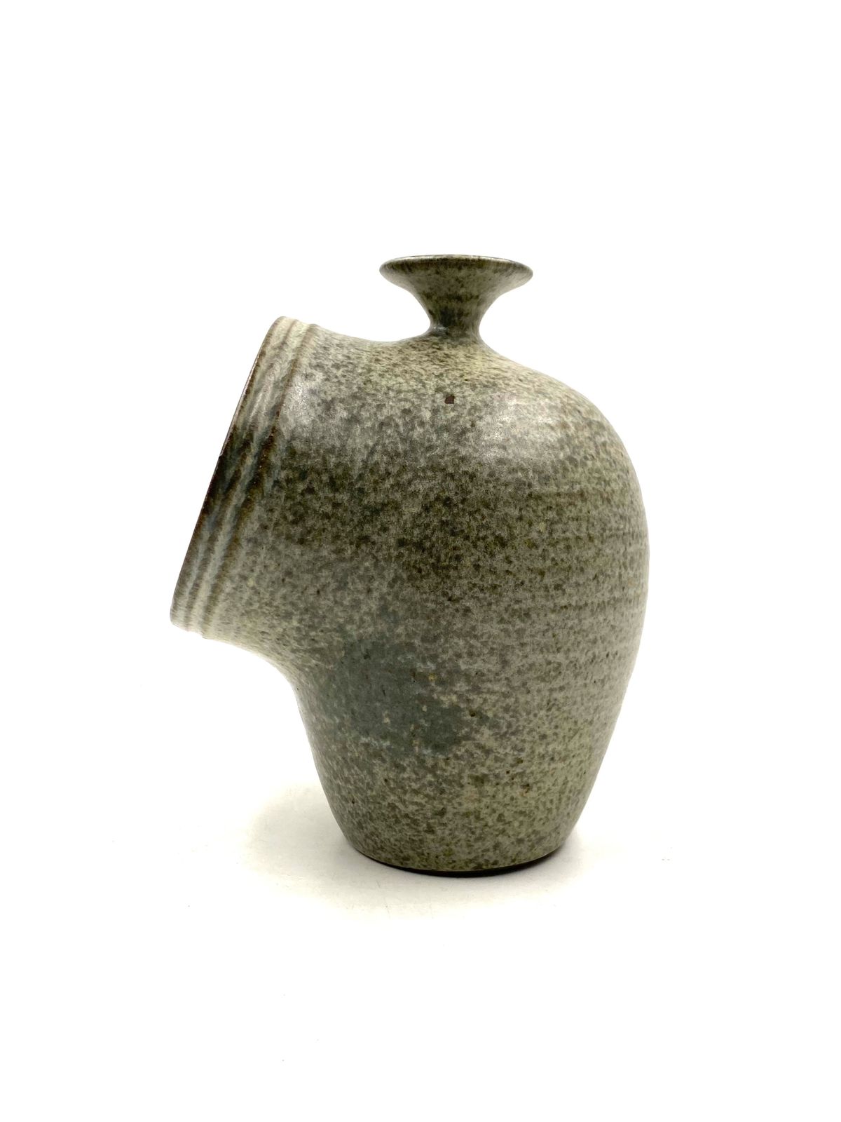 photo furniture Organic Green Ceramic Vase, France 1960s