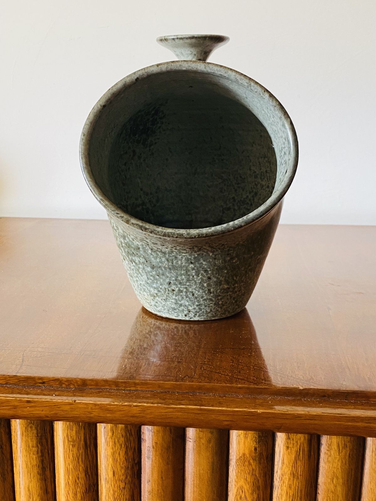 photo vintage Organic Green Ceramic Vase, France 1960s