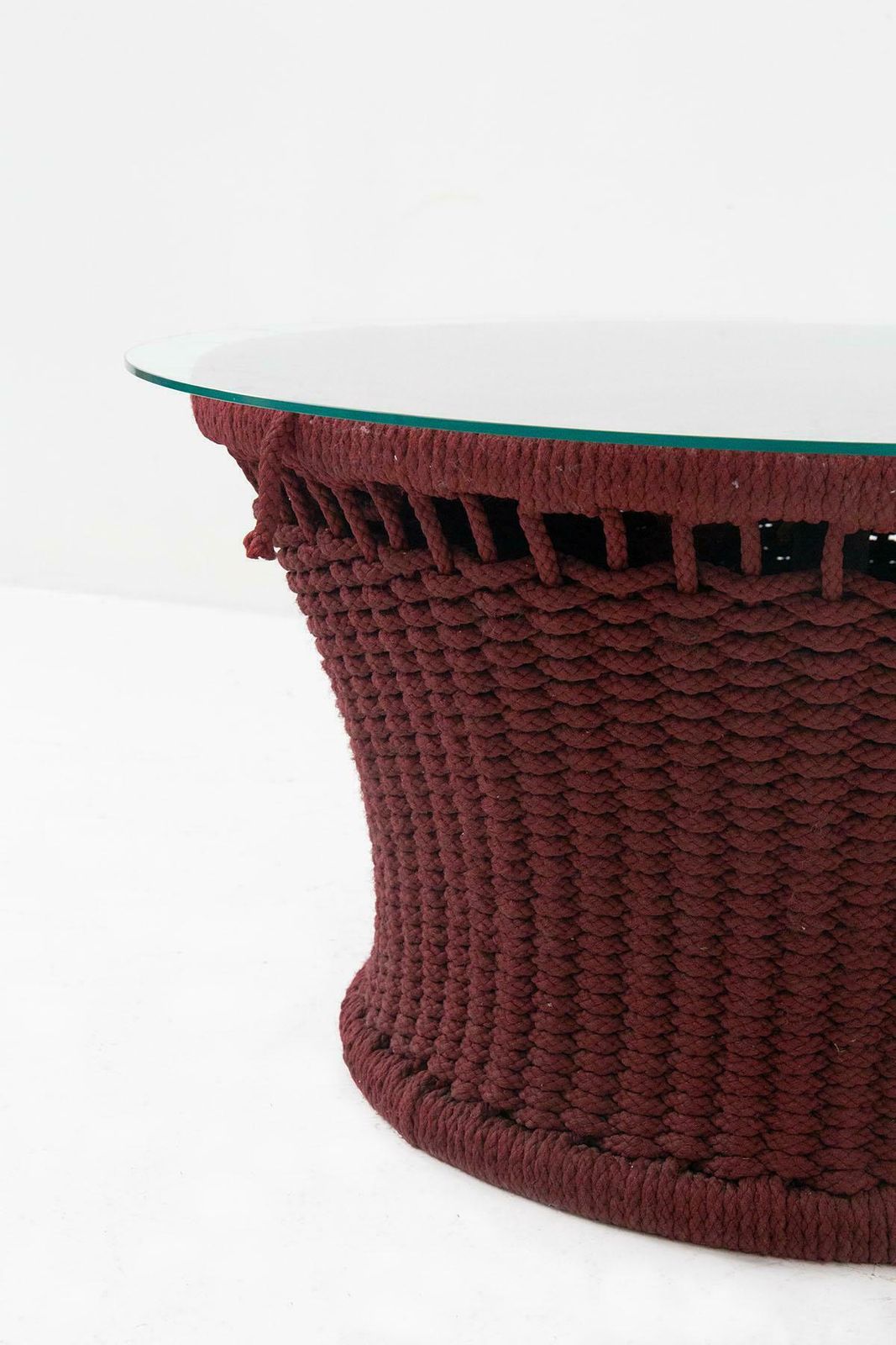 Rare Coffee Table By Marzio Cecchi For Hotel Lake Garda In Rope And Glass photo vinterior