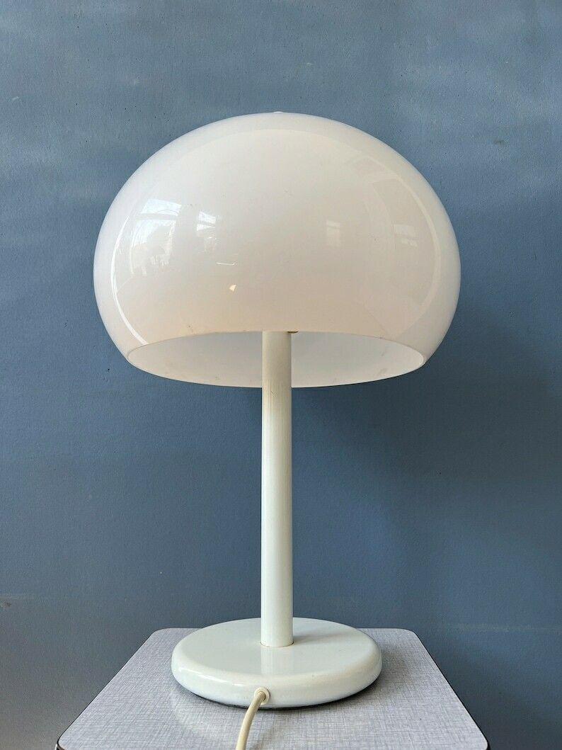 Dijkstra Tafellamp | Vintage Paddenstoellamp | Wit Space Age Licht photo 308.56