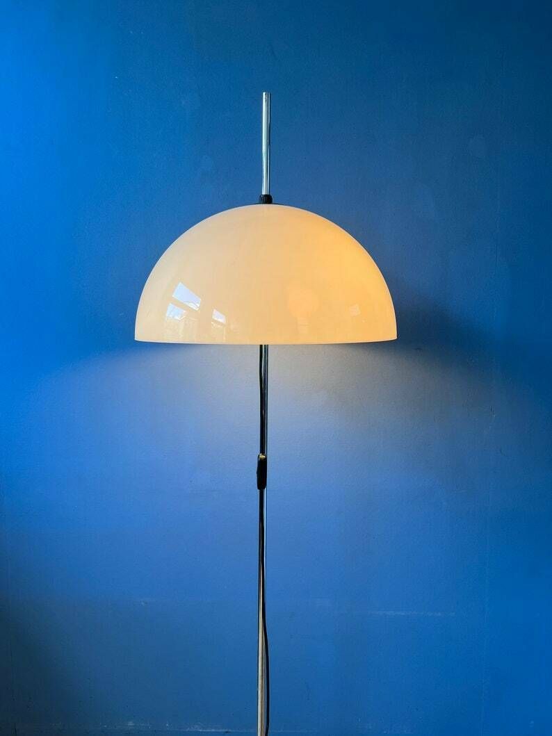 Vintage Dijkstra Mushroom Floor Lamp With White Acrylic Glass Shade photo furniture