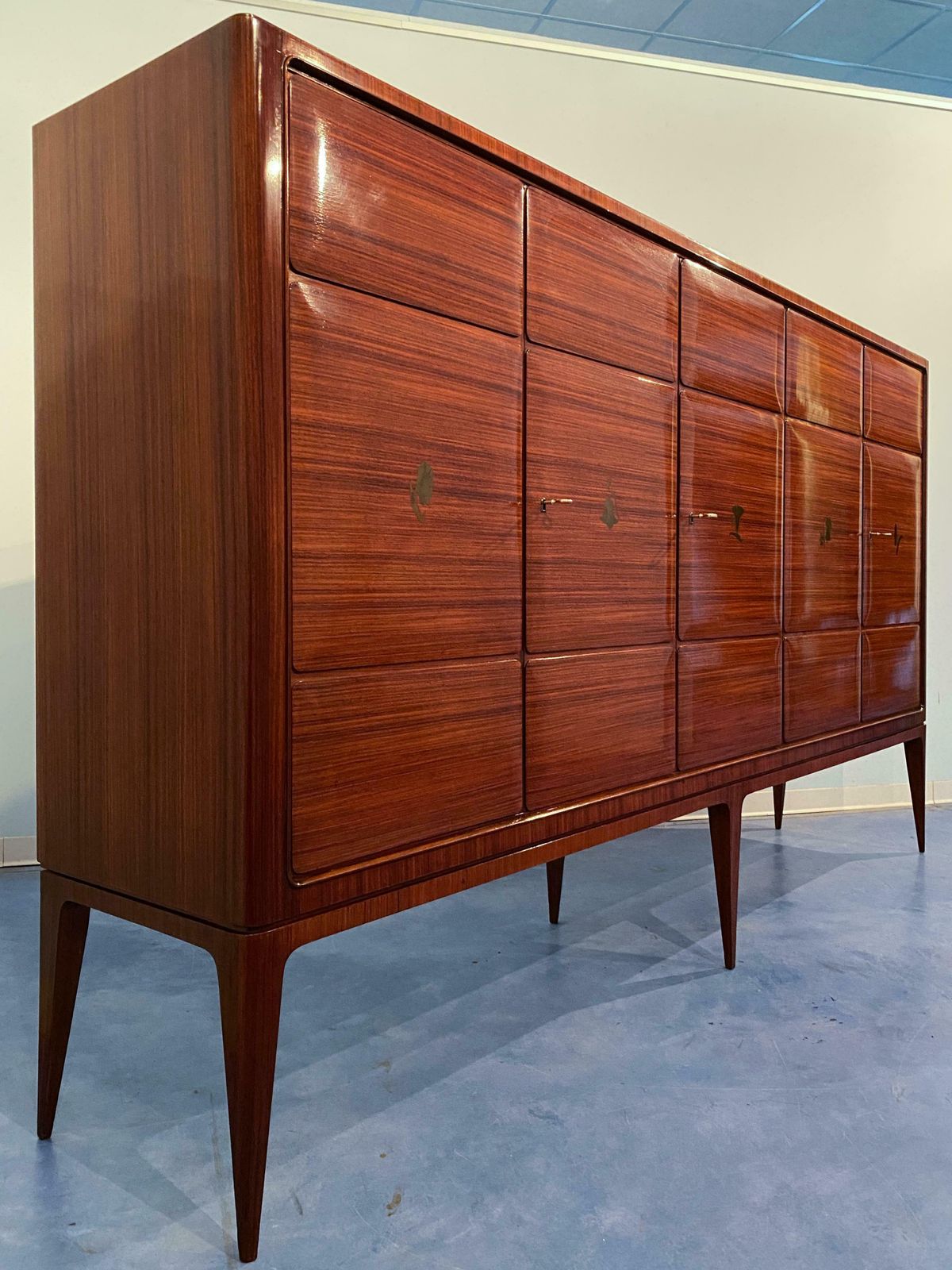 Italian Mid Century Modern Tall Sideboard Cabinet Designed By Paolo Buffa, 1950 photo 15115.0