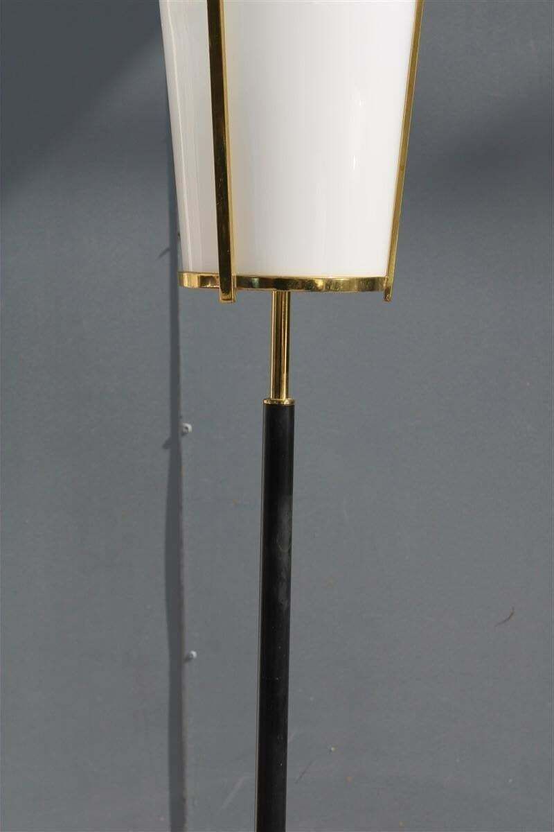 Mid Century Italian Floor Lamp Stilnovo Marble Brass Plexiglass photo Lighting