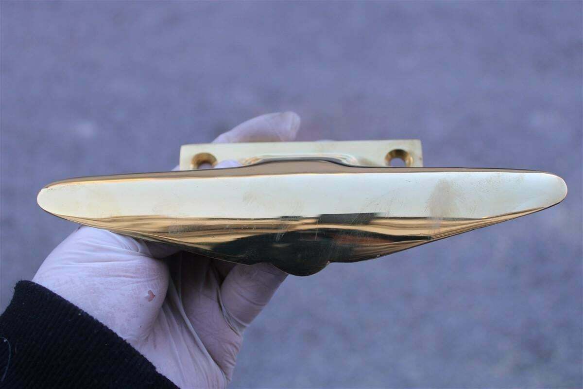 photo for sale Mid Century Pair Of Italian 1950s Handles Solid Brass Gold Aeroplane Tail Italy