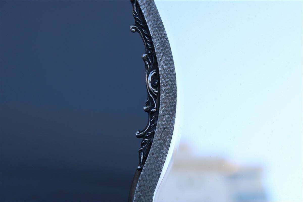 Italy 1950 Silver Mirror For Women''S Dressing Table For Make Up And Earrings photo vinterior