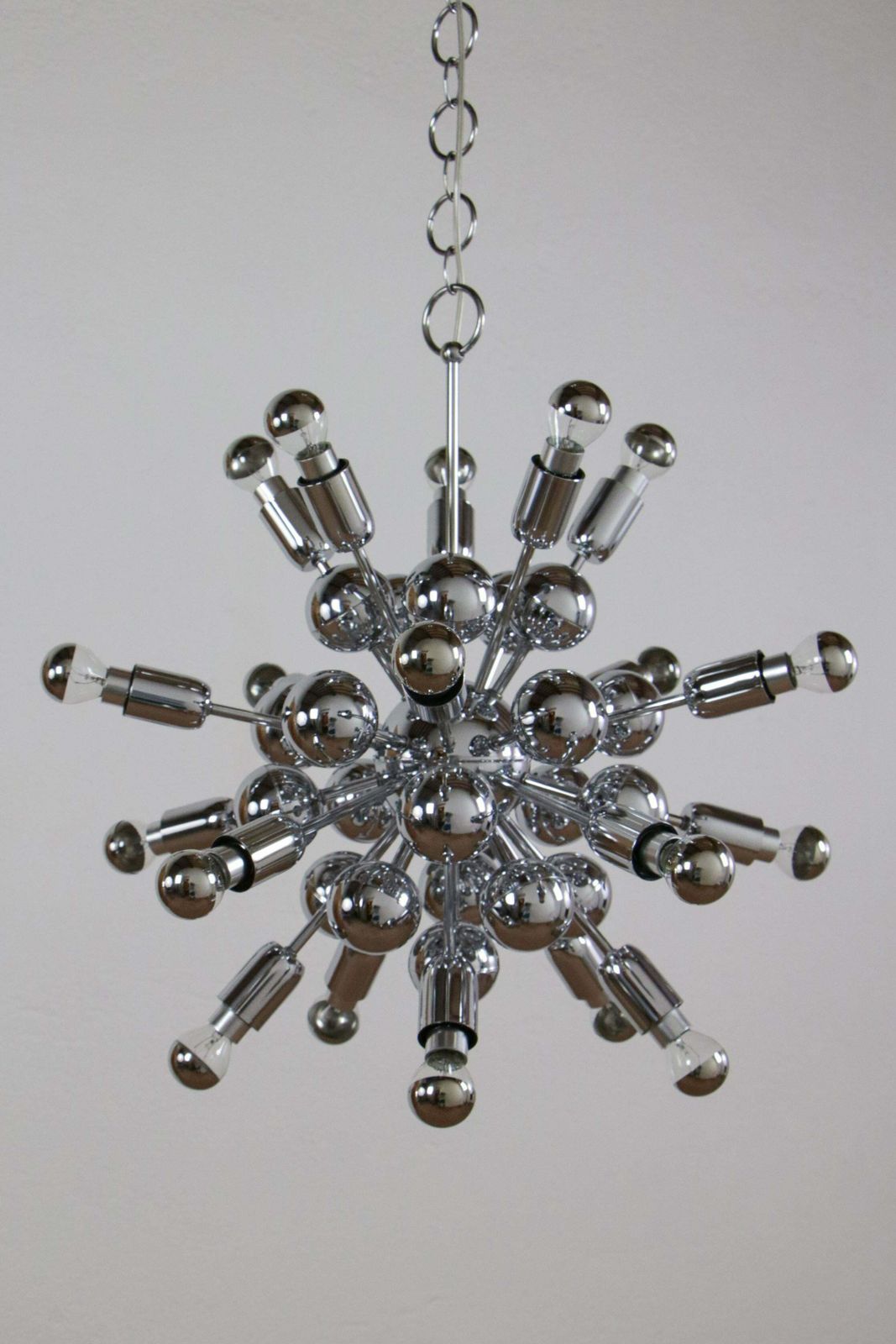 Italian Space Age Sputnik 20 Lights Chandelier By Reggiani Goffredo, 1965s photo for sale