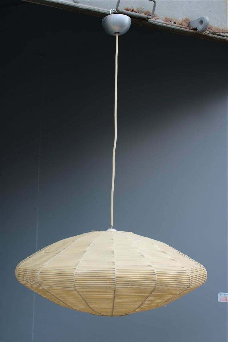 Midcentury Italian Beige Ufo Round Lamp Plastic And Metal, 1950s photo furniture