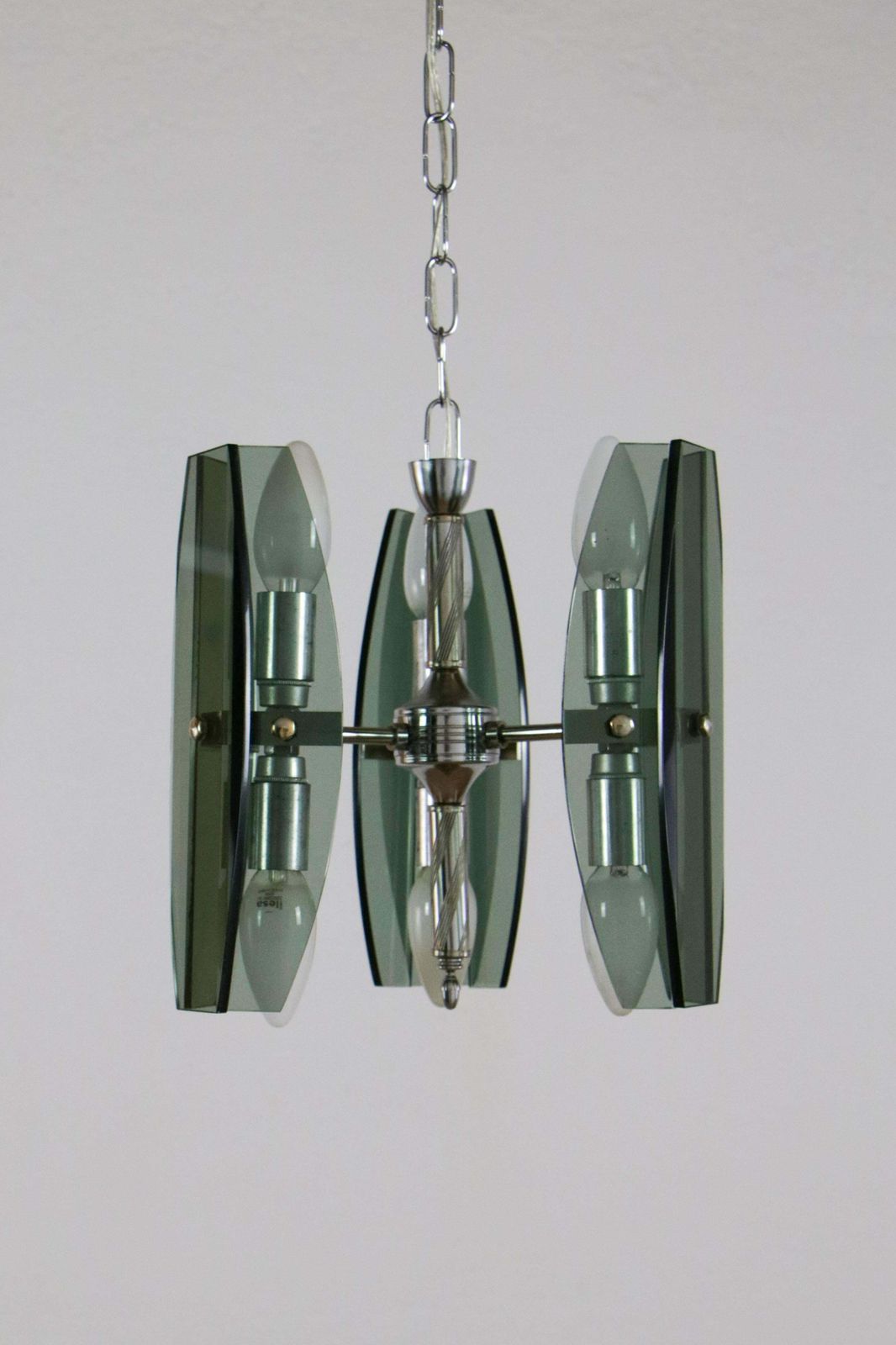 Italian Mid Century Space Age Chandelier Veca Style By Fontana Arte, 1970s photo 622.0