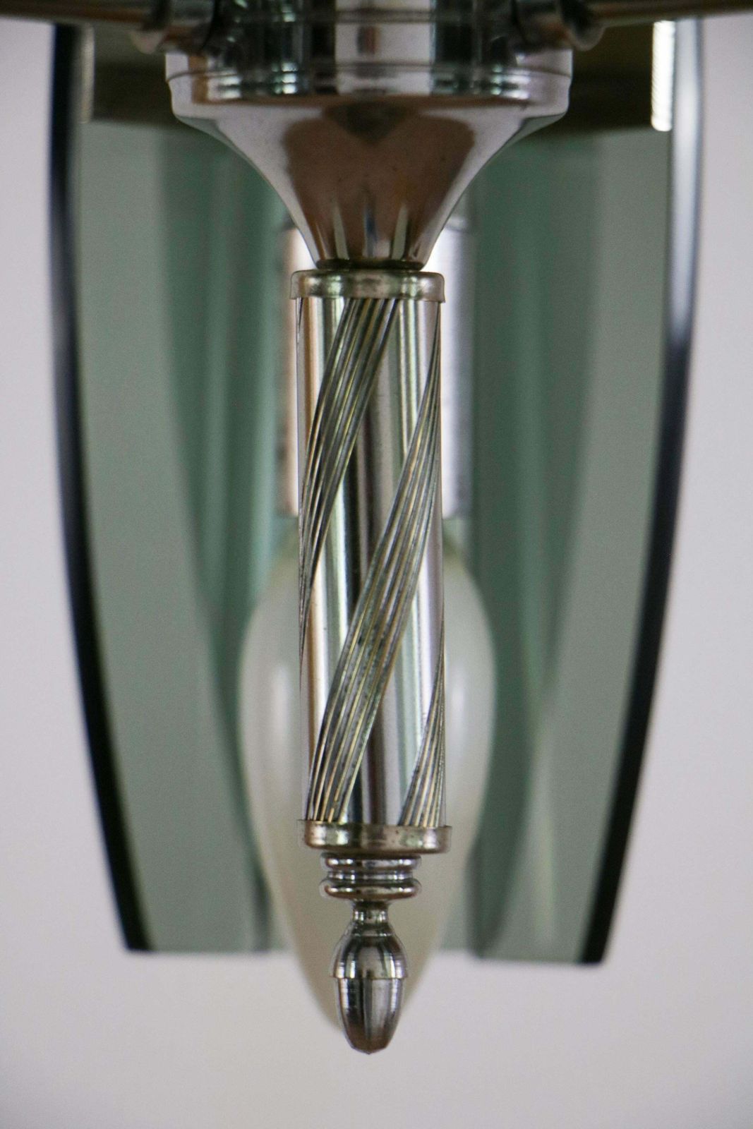 Italian Mid Century Space Age Chandelier Veca Style By Fontana Arte, 1970s photo vintage