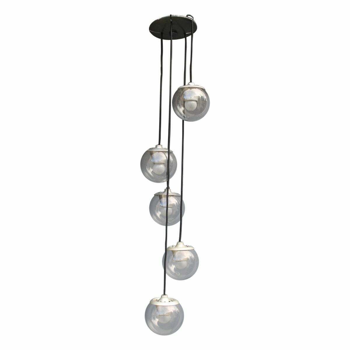 Gino Sarfatti Arteluce Ceiling Lamp 1965 Model 2095 Balls Glass Aluminium