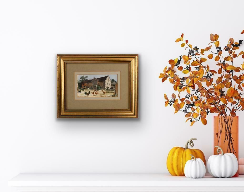 Watercolour By Artist David Birtwhistle Entitled Barn Cat photo buy