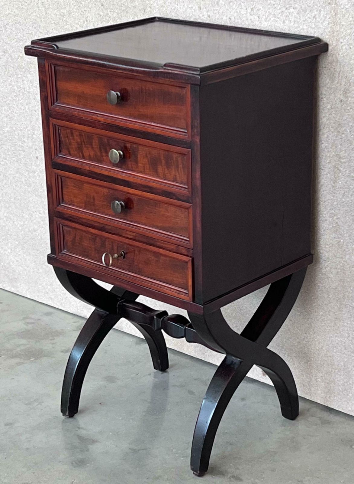 Antique Louis XV French For Drawers Nightstands With Lock, Set Of 2 photo Furniture