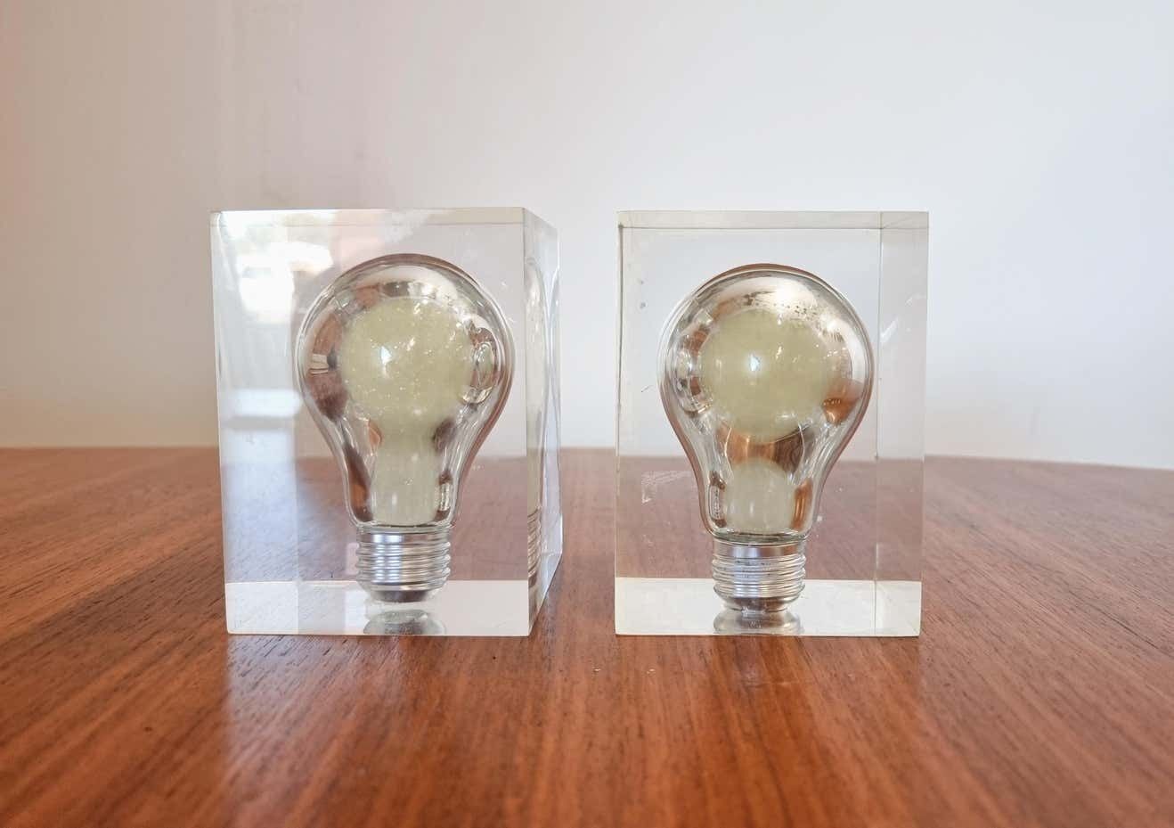 Pierre Giraudon, A Pair Of Lucite Sculptures "Neon", France Midcentury photo buy
