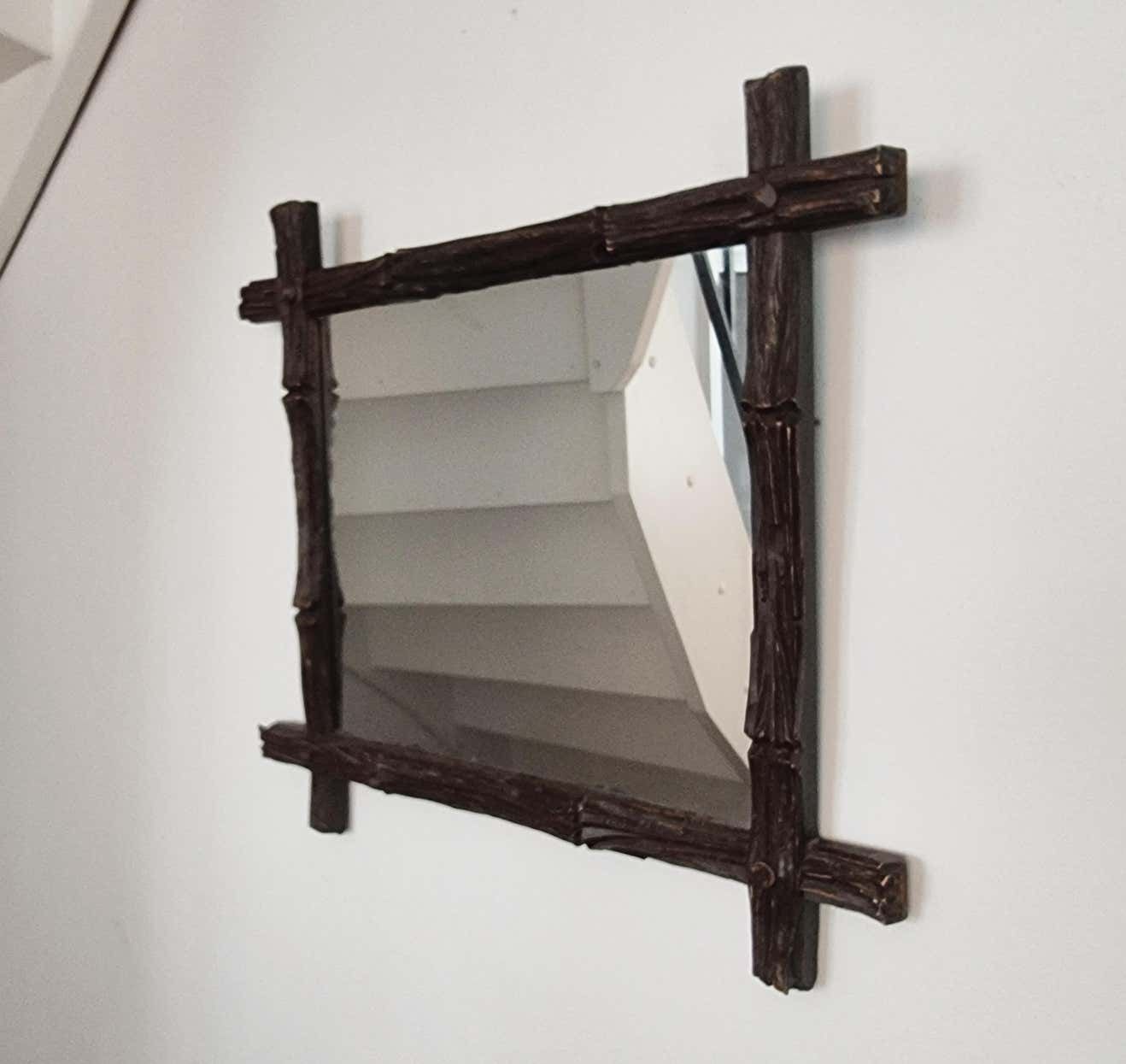 August Bergin & Co Stockholm, Mirror With Wooden Frame, Swedish Jugend photo furniture