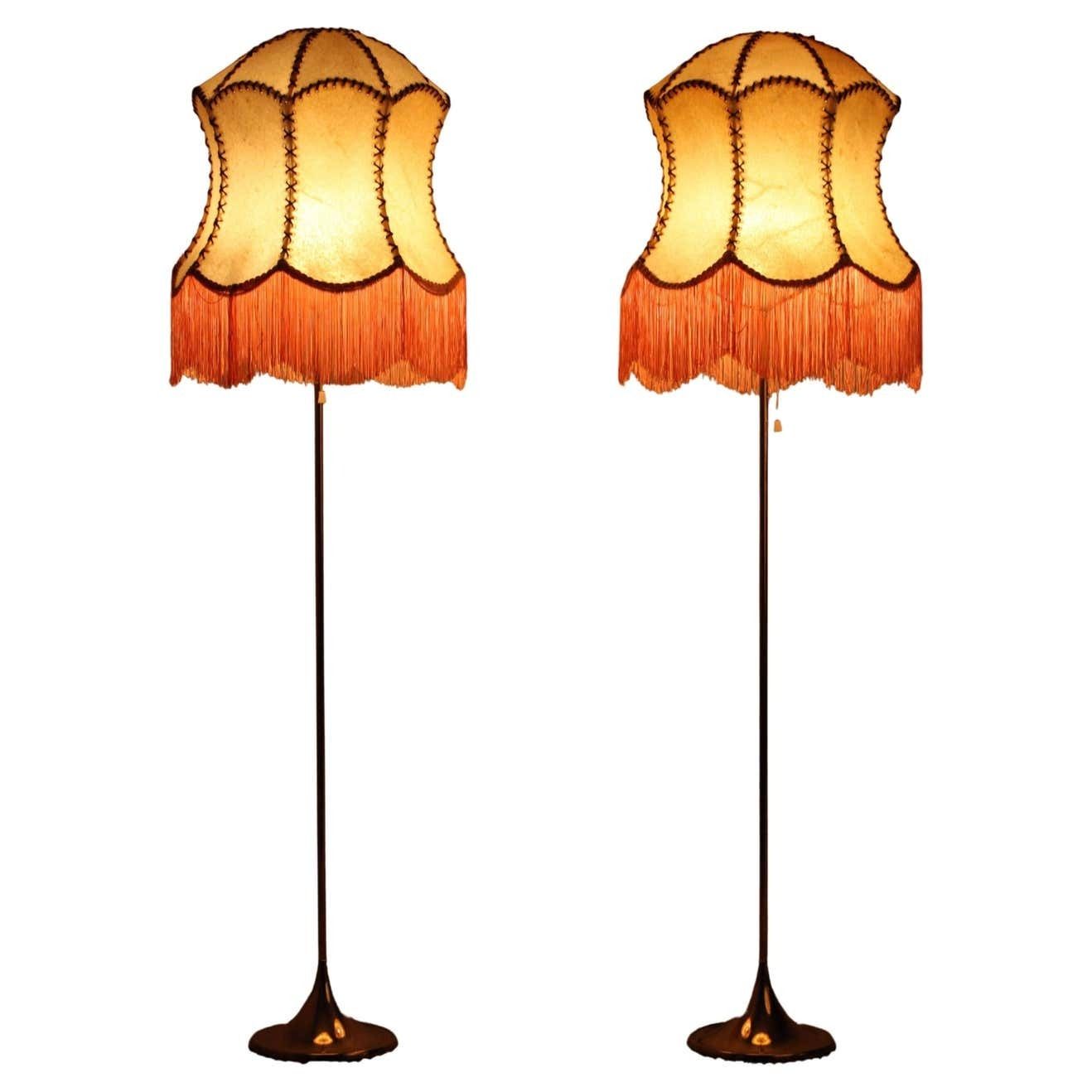 Bergboms, Pair Of Floor Lamps, G 024, Brass, Scandinavian Modern / Midcentury