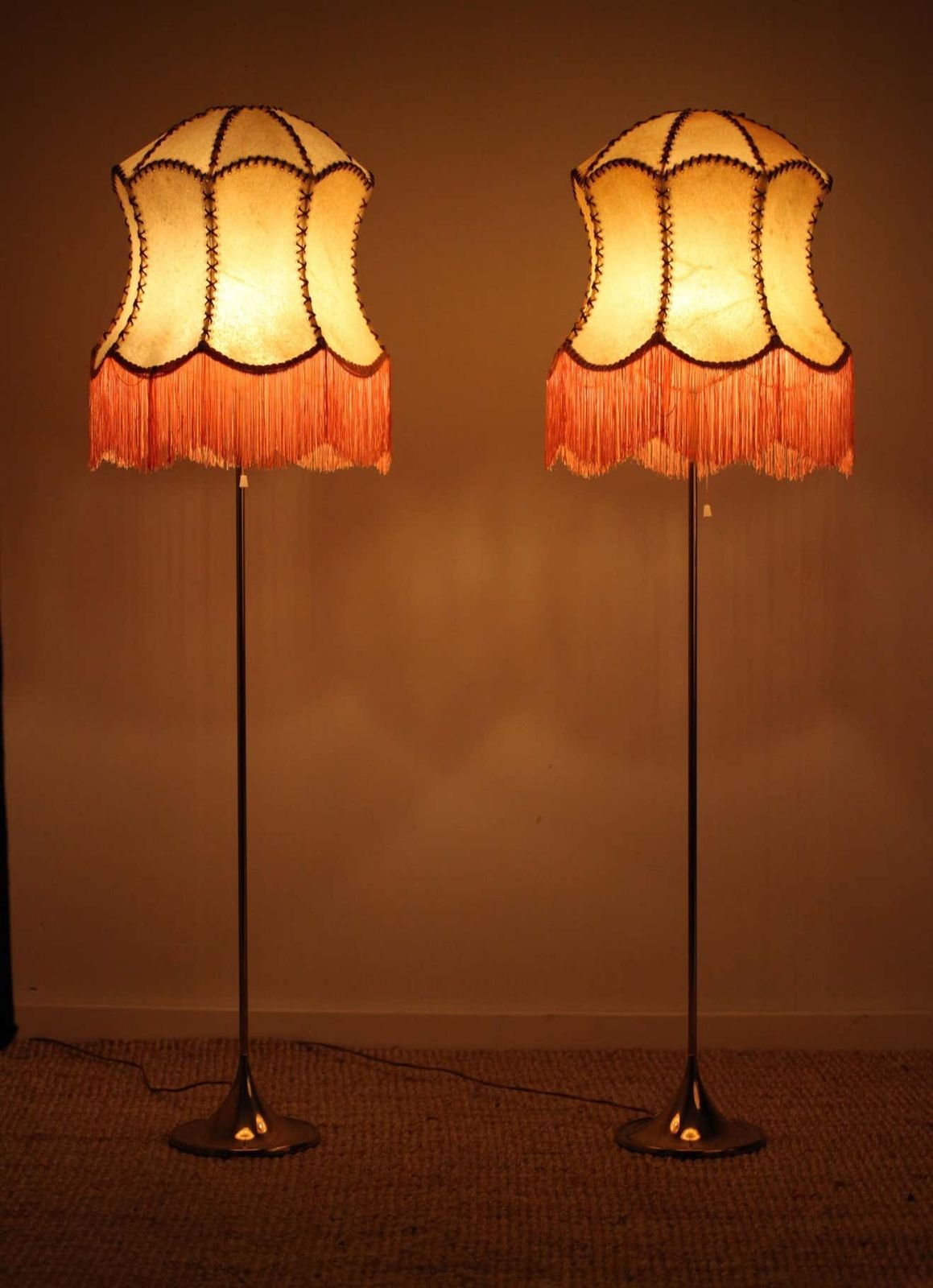 Bergboms, Pair Of Floor Lamps, G 024, Brass, Scandinavian Modern / Midcentury photo for sale
