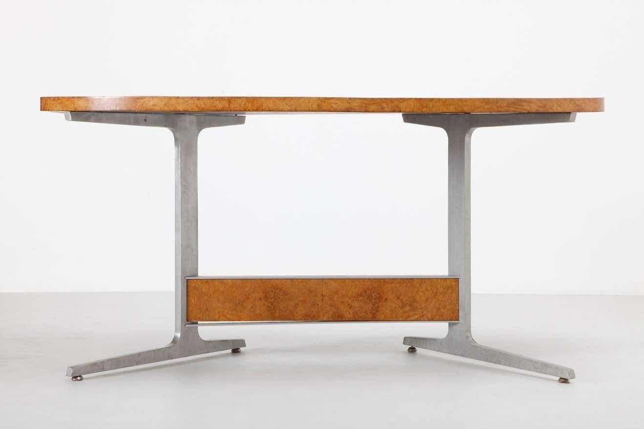 Burlwood Mid Century Modern Floating Desk, Console, 1960s, France photo vinterior