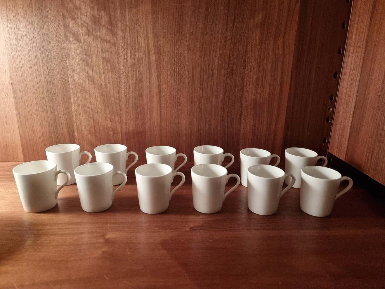 Stig Lindberg, Bone Porcelain 10 Espresso Cups Gustavsberg, Scandinavian Modern photo Home Decor