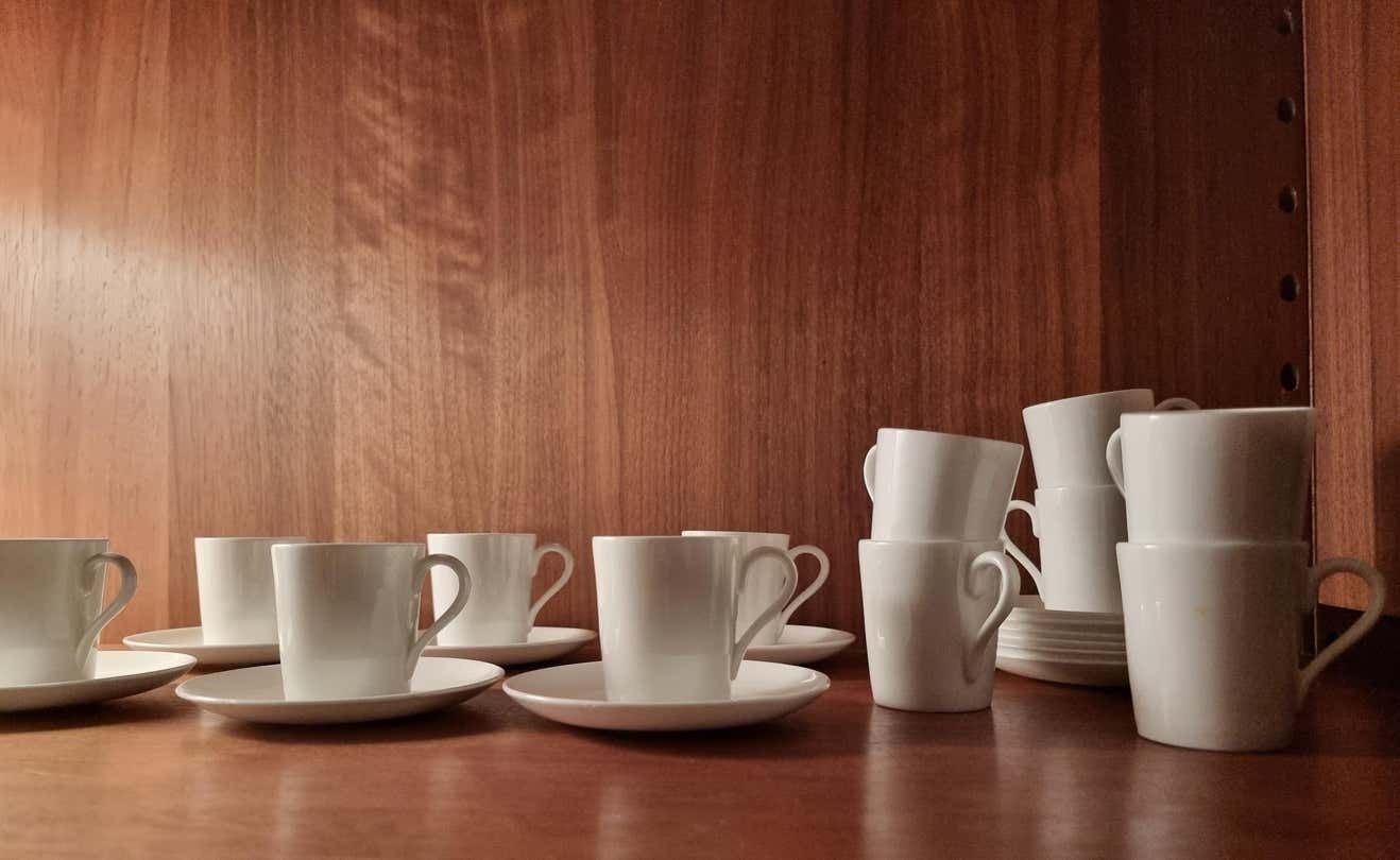 Stig Lindberg, Bone Porcelain 10 Espresso Cups Gustavsberg, Scandinavian Modern photo 624.0