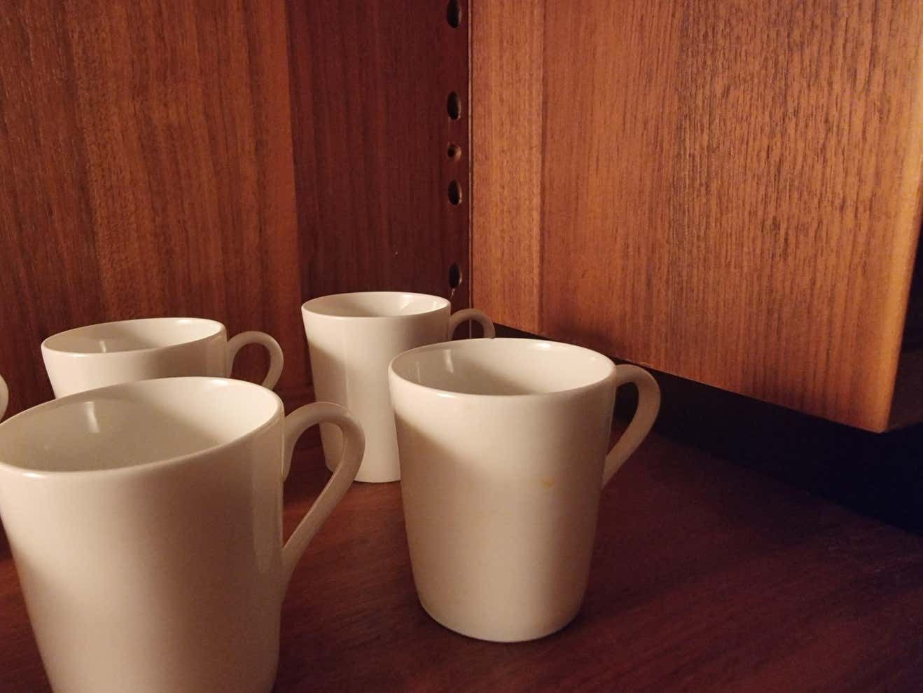 Stig Lindberg, Bone Porcelain 10 Espresso Cups Gustavsberg, Scandinavian Modern photo vintage