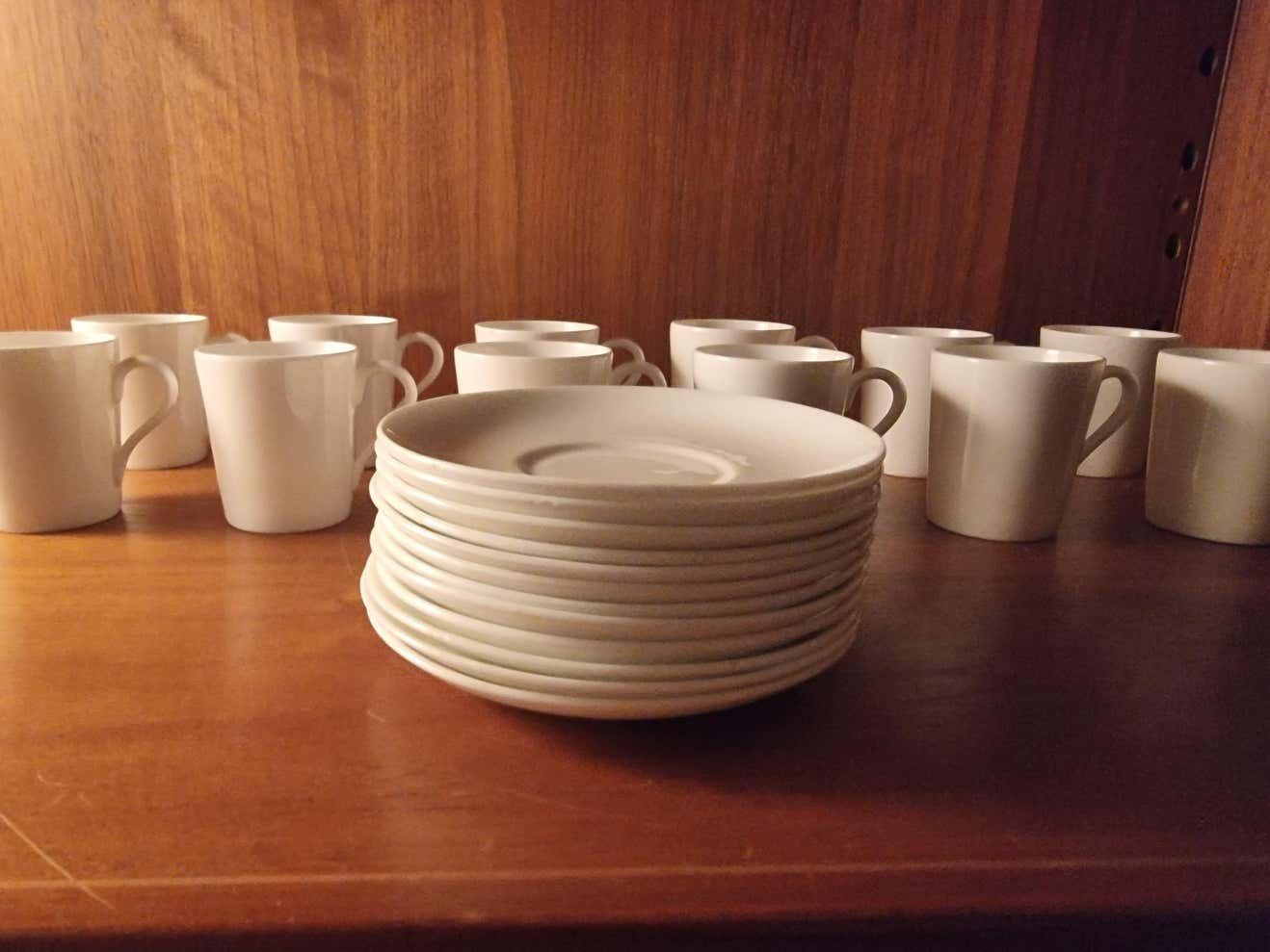 photo buy Stig Lindberg, Bone Porcelain 10 Espresso Cups Gustavsberg, Scandinavian Modern
