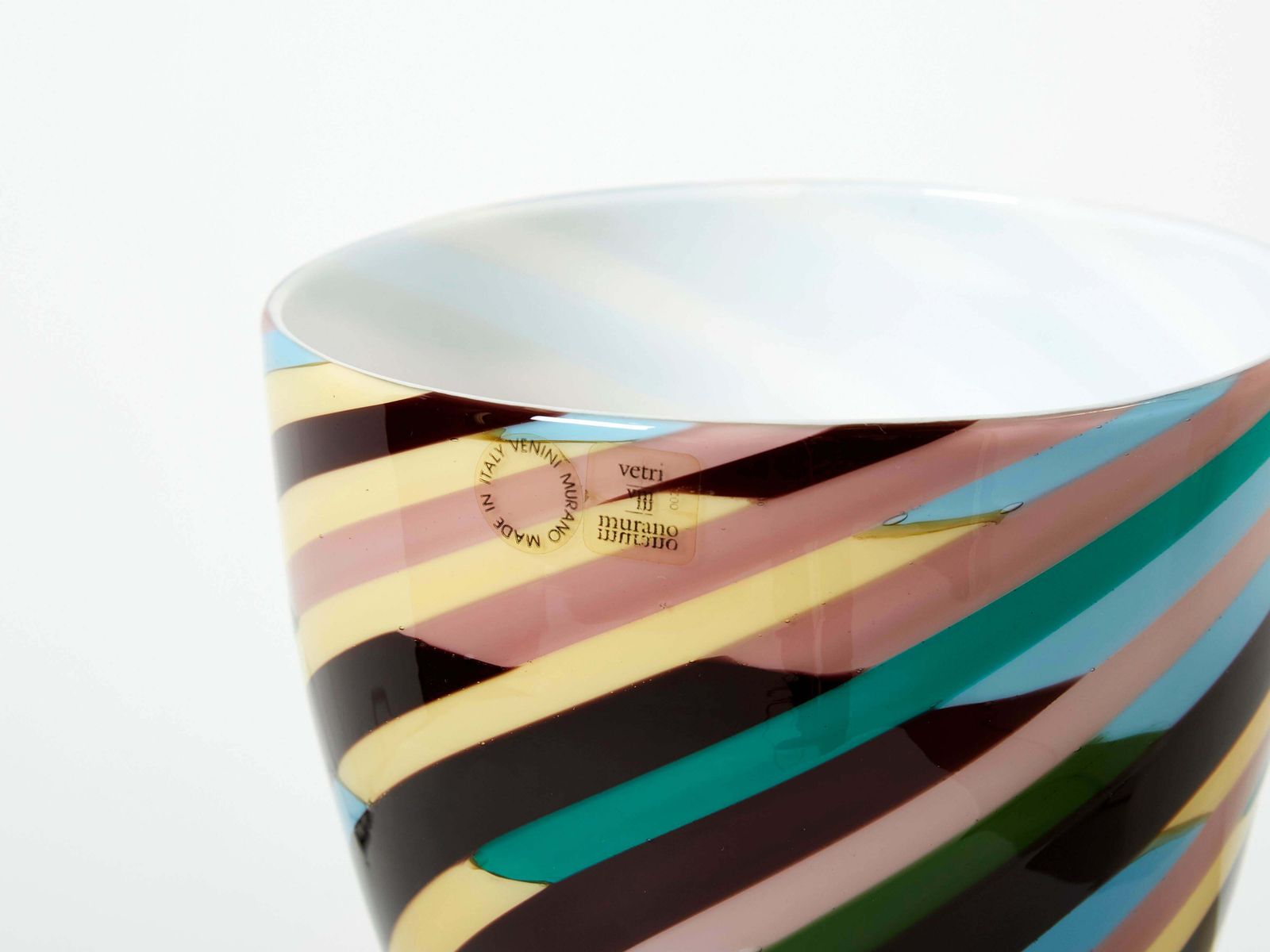 photo for sale Laura De Santillana For Venini Blown Glass Klee Vase  1984