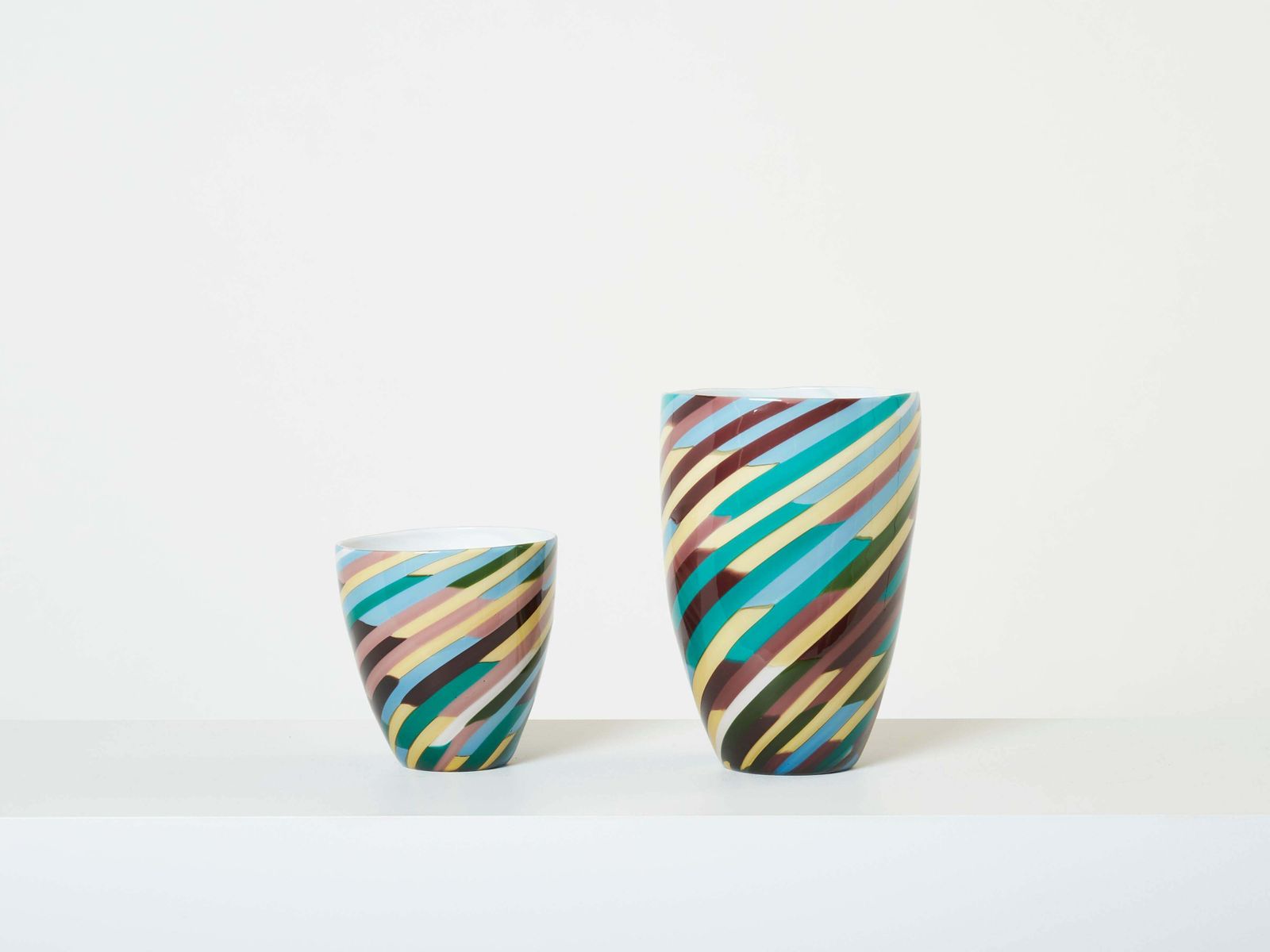 Décoration Grand vase Klee en verre soufflé Laura De Santillana pour Venini, 1984 photo