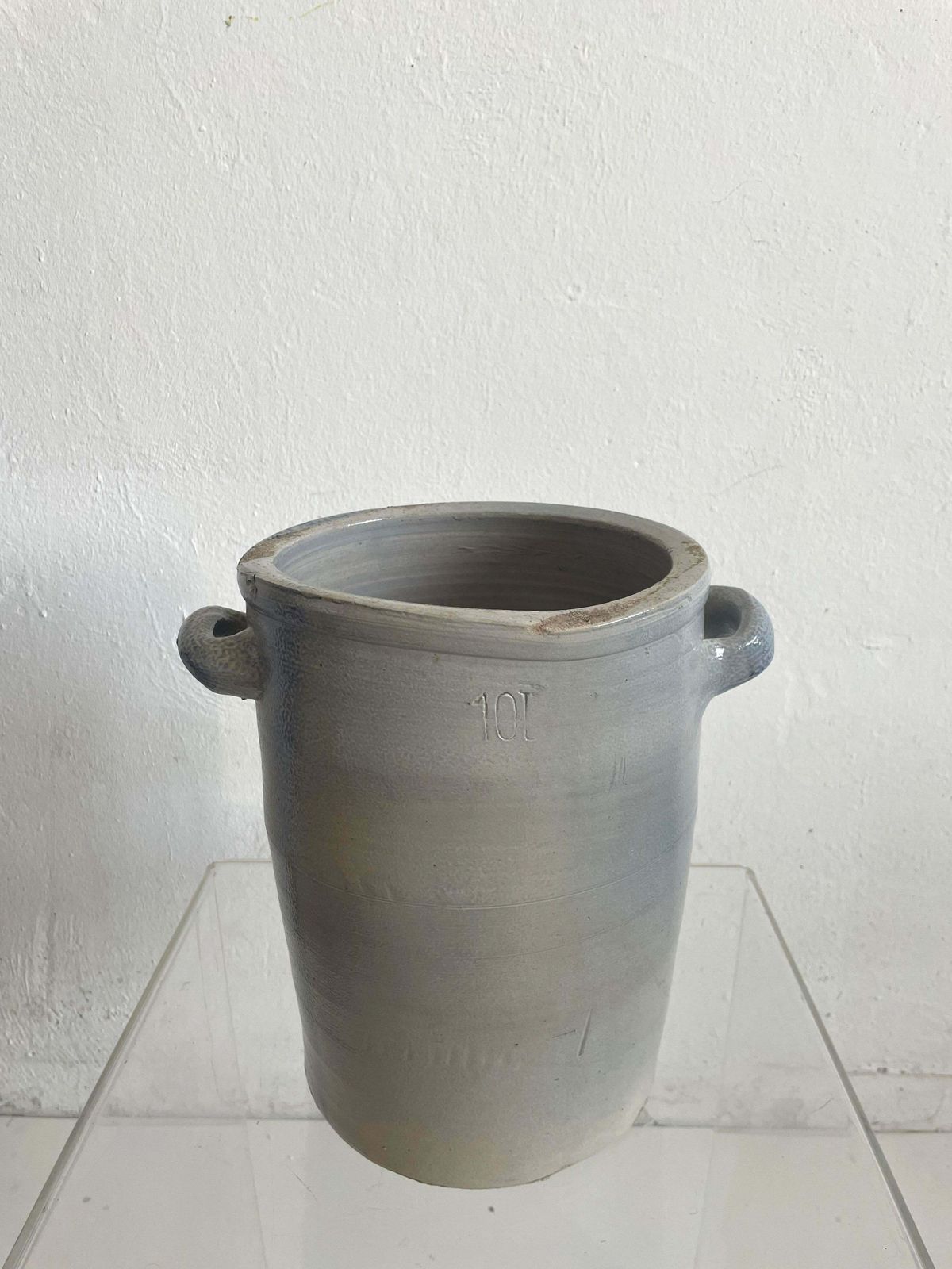 Vintage Mid Century Glazed Stoneware Pottery Jar Jug Vase Vessel Wabi Sabi photo for sale