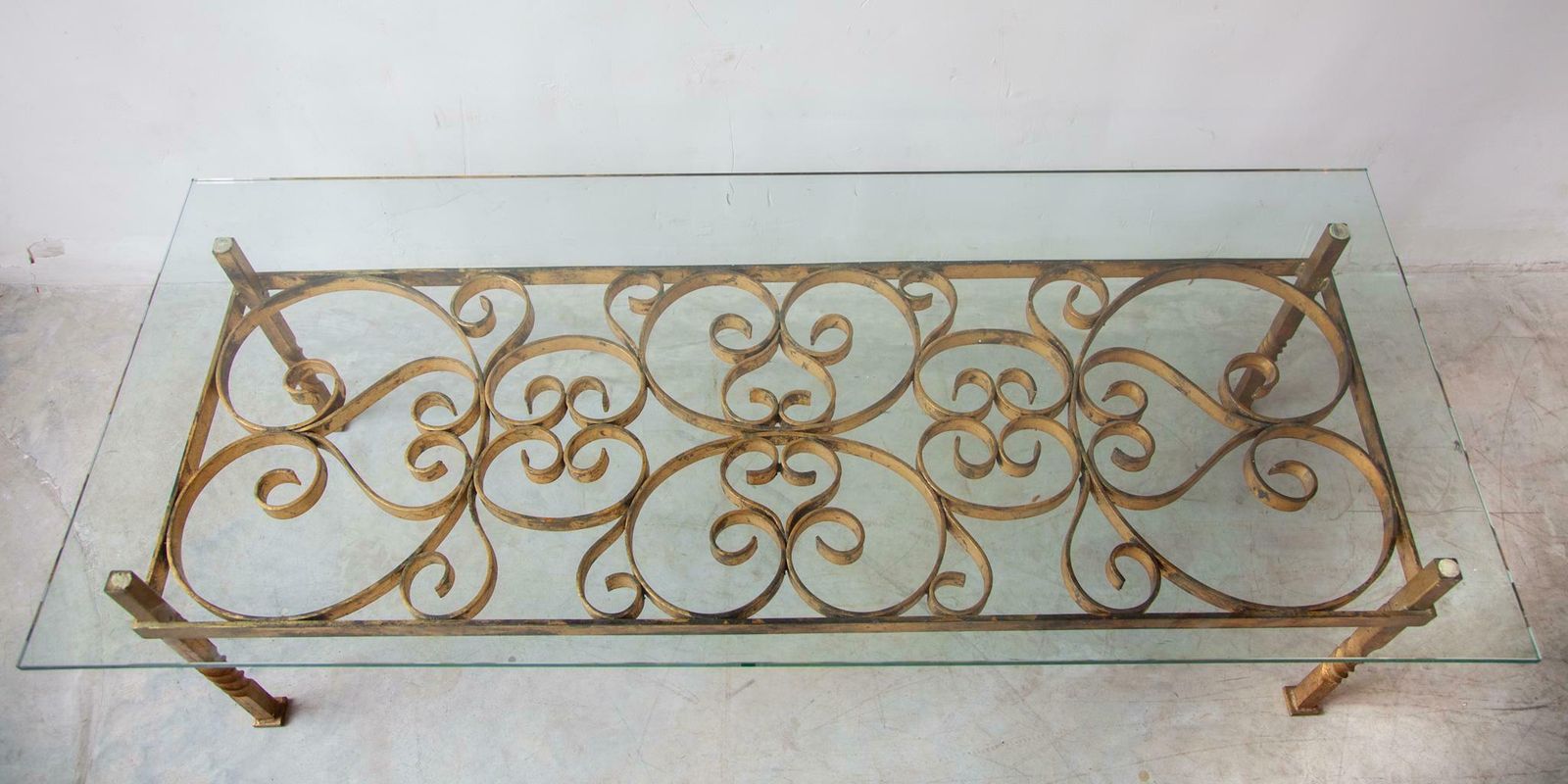 Large Wrought Iron Coffee Table In The Manner Of Gilbert Poillerat, France,1950s photo furniture