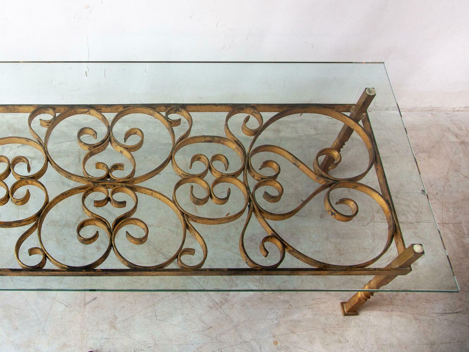 Large Wrought Iron Coffee Table In The Manner Of Gilbert Poillerat, France,1950s photo Furniture