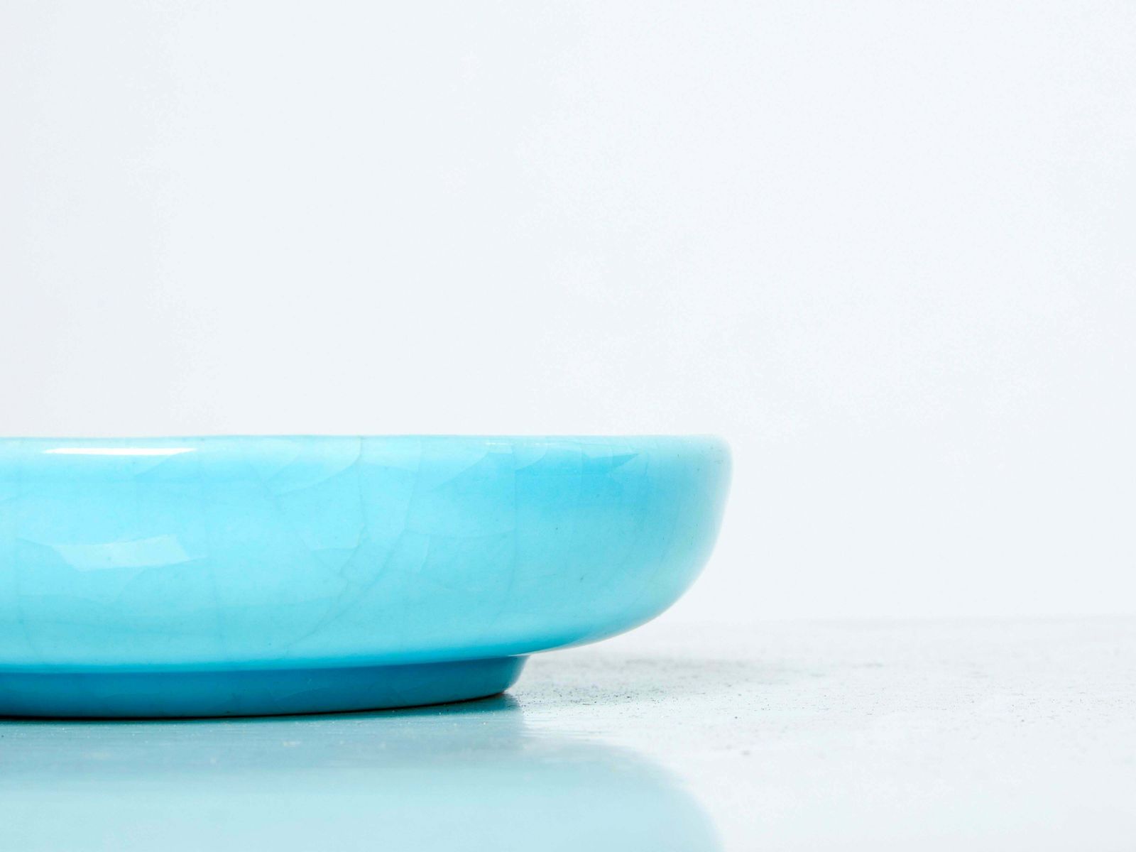 photo furniture Blue Flowers Art Deco Bowl Emaux De Longwy, 1950