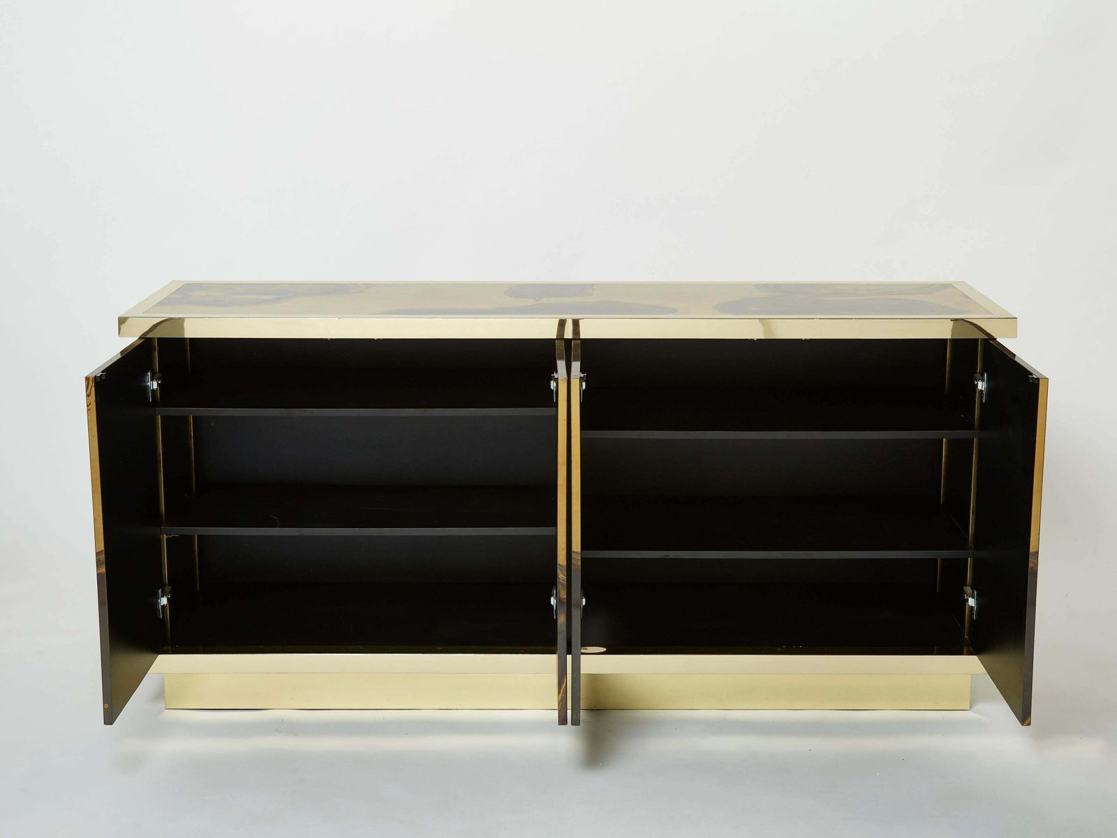 Buffet en laiton oxydé, par Isabelle et Richard Faure, années 1970 photo buy
