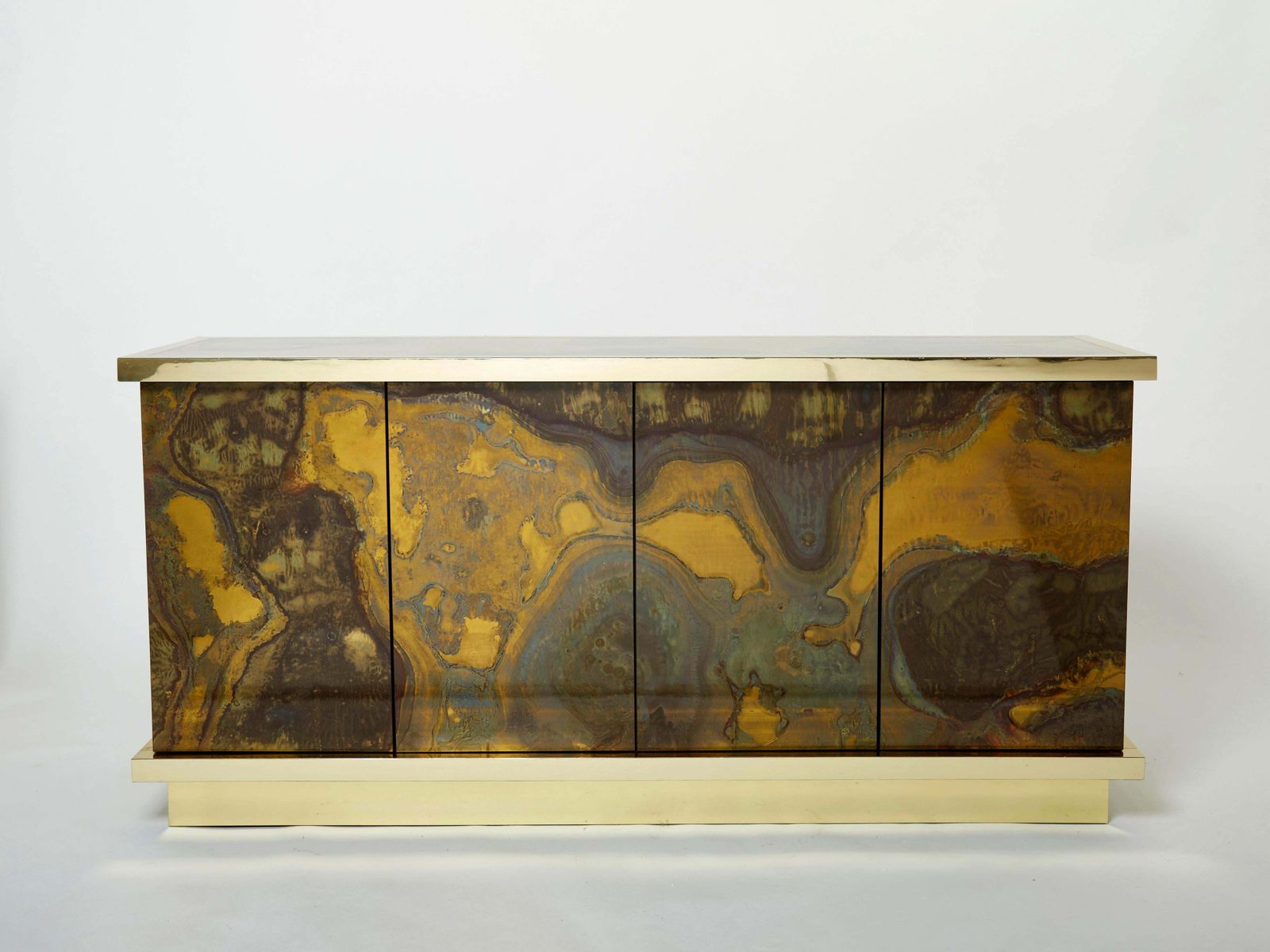 photo for sale Buffet en laiton oxydé, par Isabelle et Richard Faure, années 1970