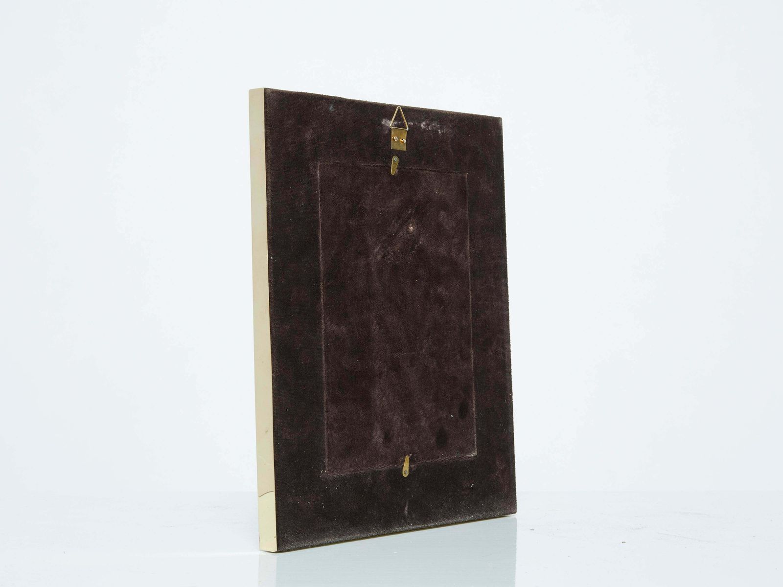 Mid Century Italian Brass Fossil Stone Picture Frame 1970 photo buy