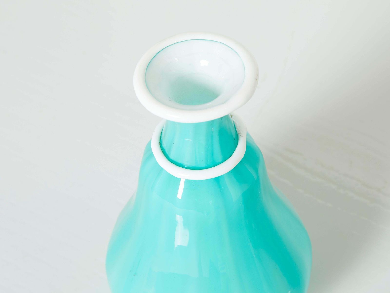 Flacon Barovier & Toso en verre opalin turquoise avec bouchon, 1950 photo buy