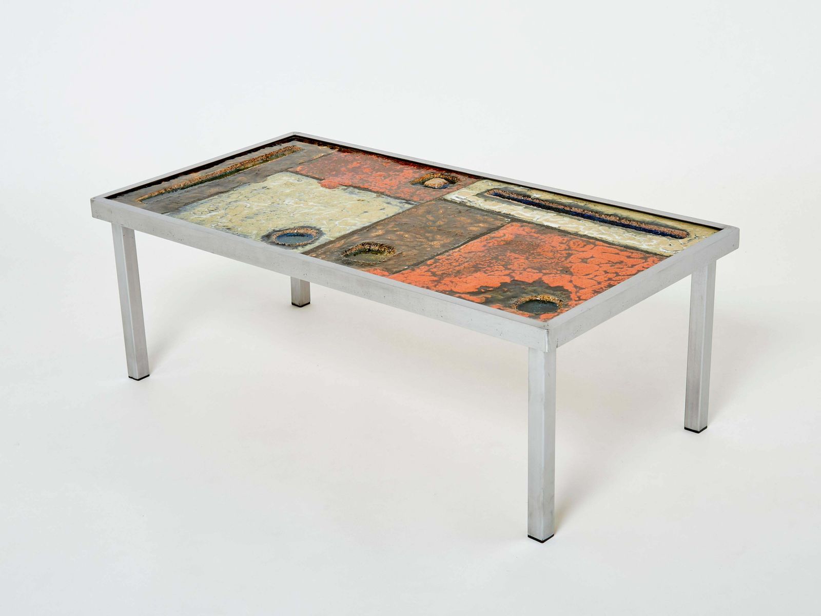 Table basse en céramique et acier Robert et Jean Cloutier, années 1950 photo 7538.97