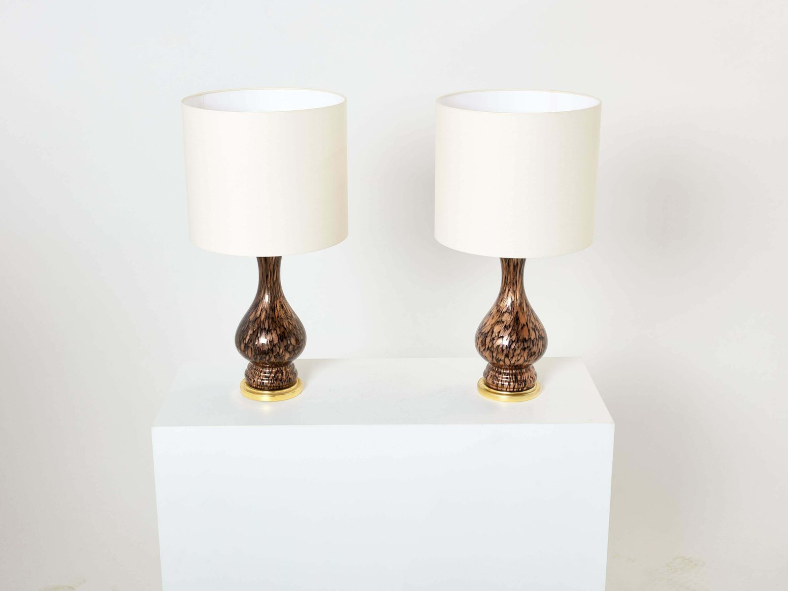 Vincenzo Nason Avventurina Murano Glass Table Lamps 1960s photo Lighting
