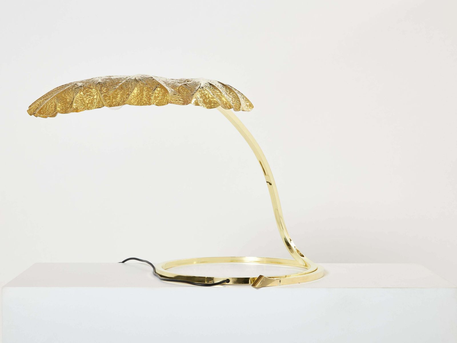 photo for sale Tommaso Barbi For Bottega Gadda Rhubarb Brass Table Lamp 1970s