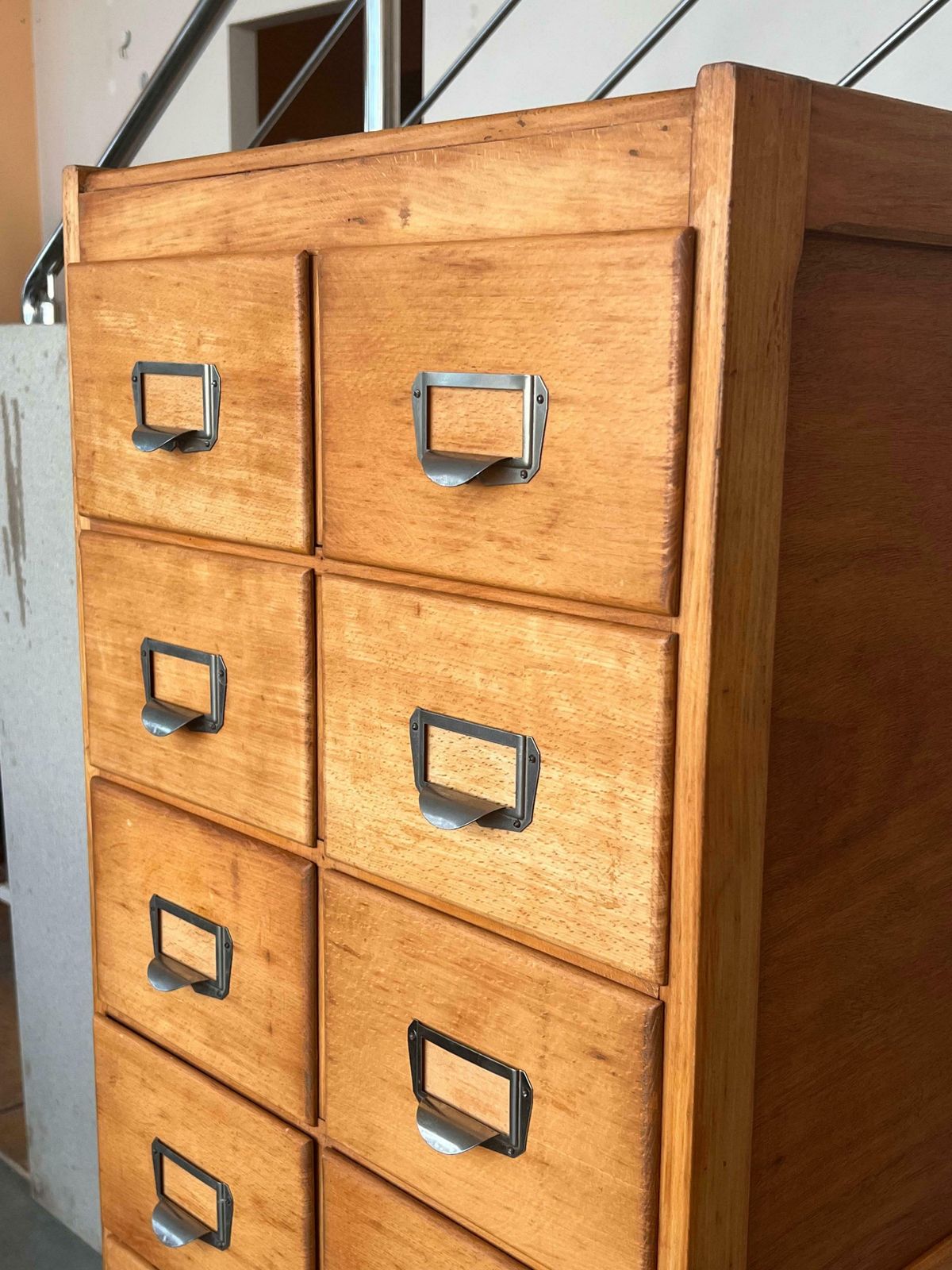 Large Bank Of French Art Deco Filing Drawers, Circa 1930s photo vinterior