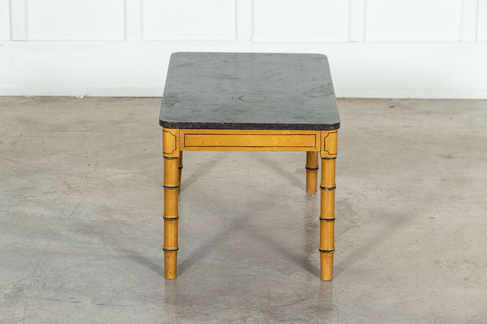 19thc English Faux Bamboo & Marble Painted Beech Coffee Table photo buy