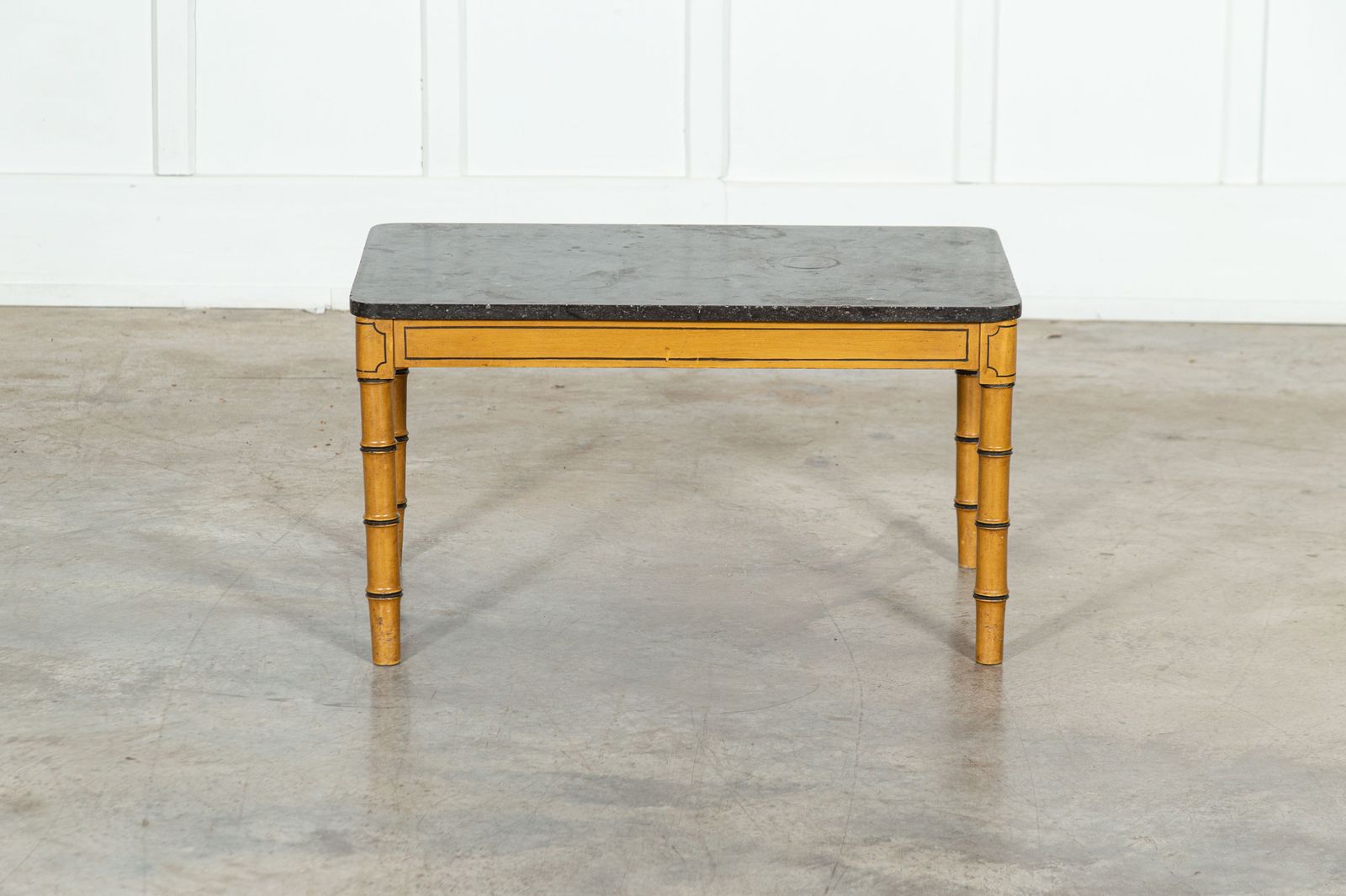 photo furniture 19thc English Faux Bamboo & Marble Painted Beech Coffee Table