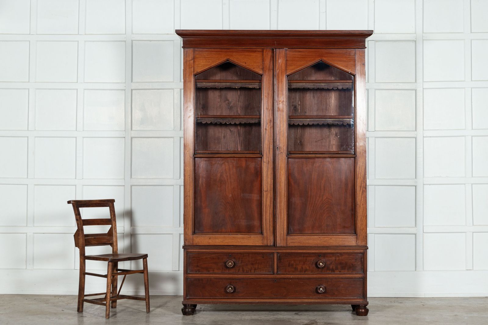 19thc English Mahogany Glazed Bookcase photo Furniture